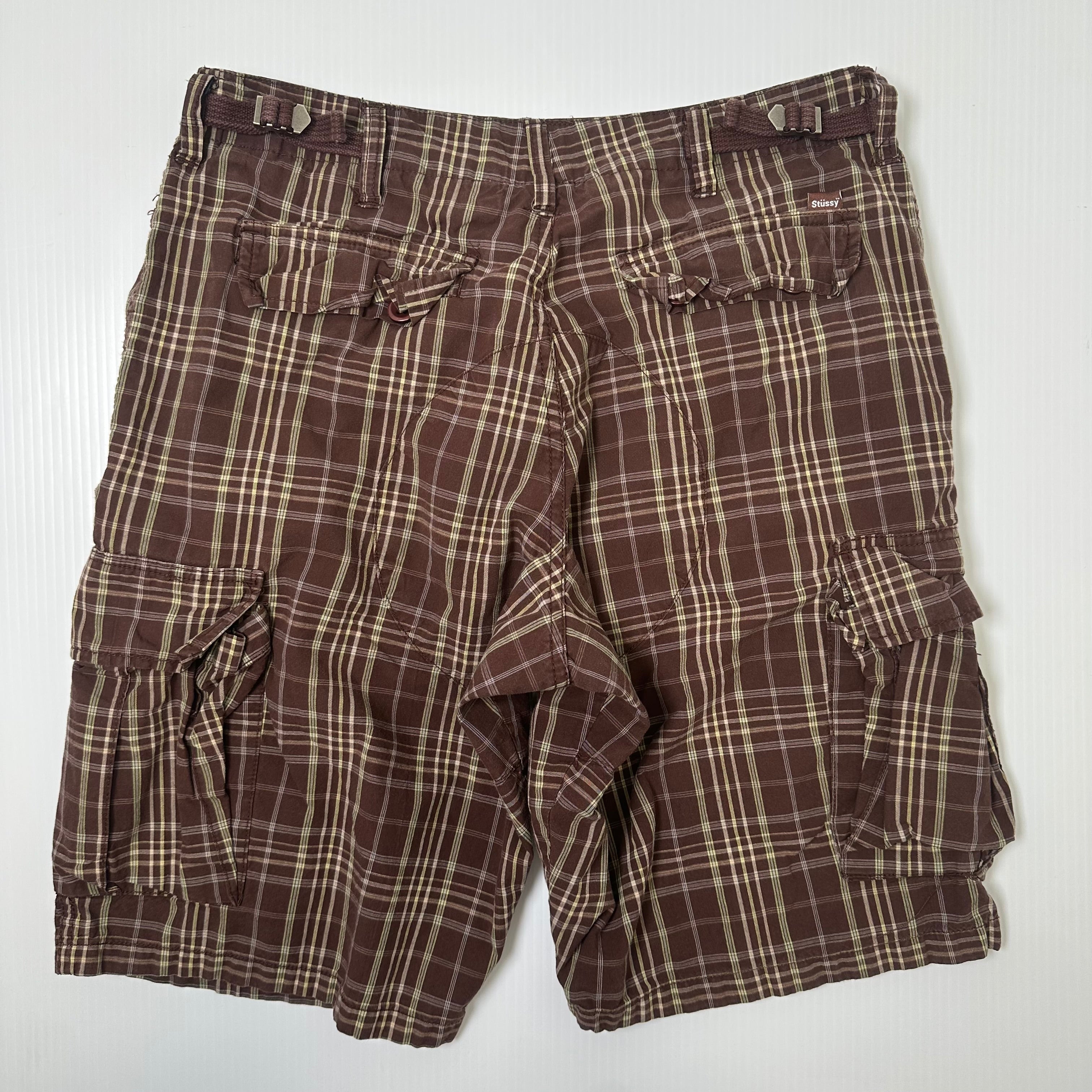 Stussy Outer Gear Plaid Cargo Shorts 32
