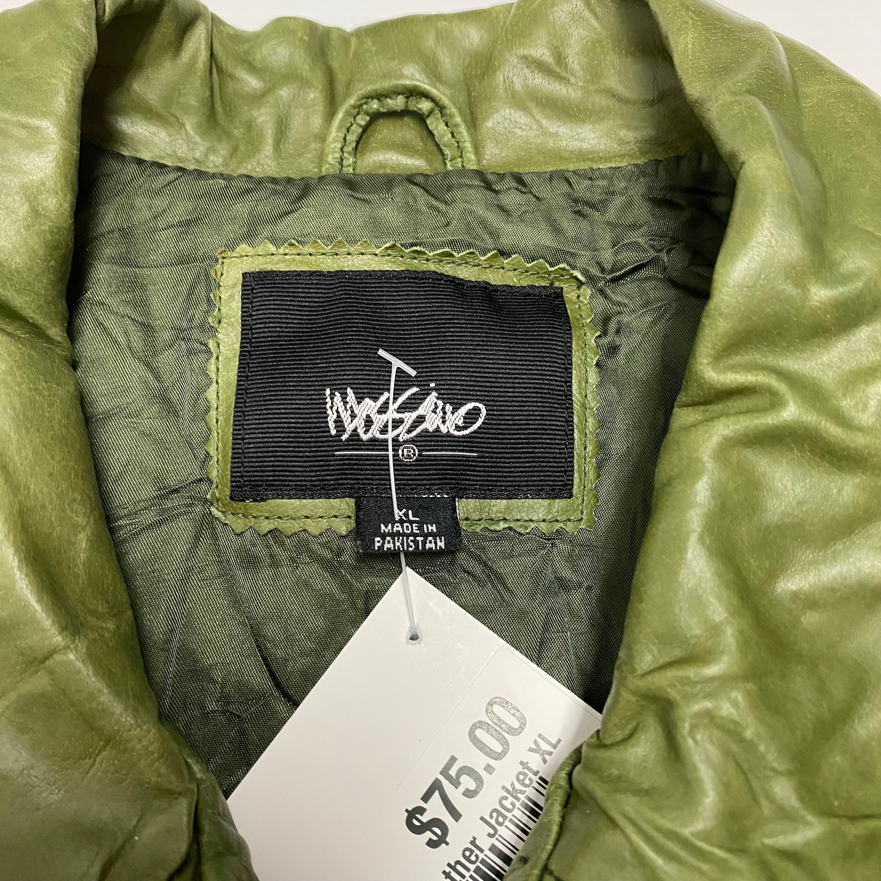 Green Leather Jacket XL