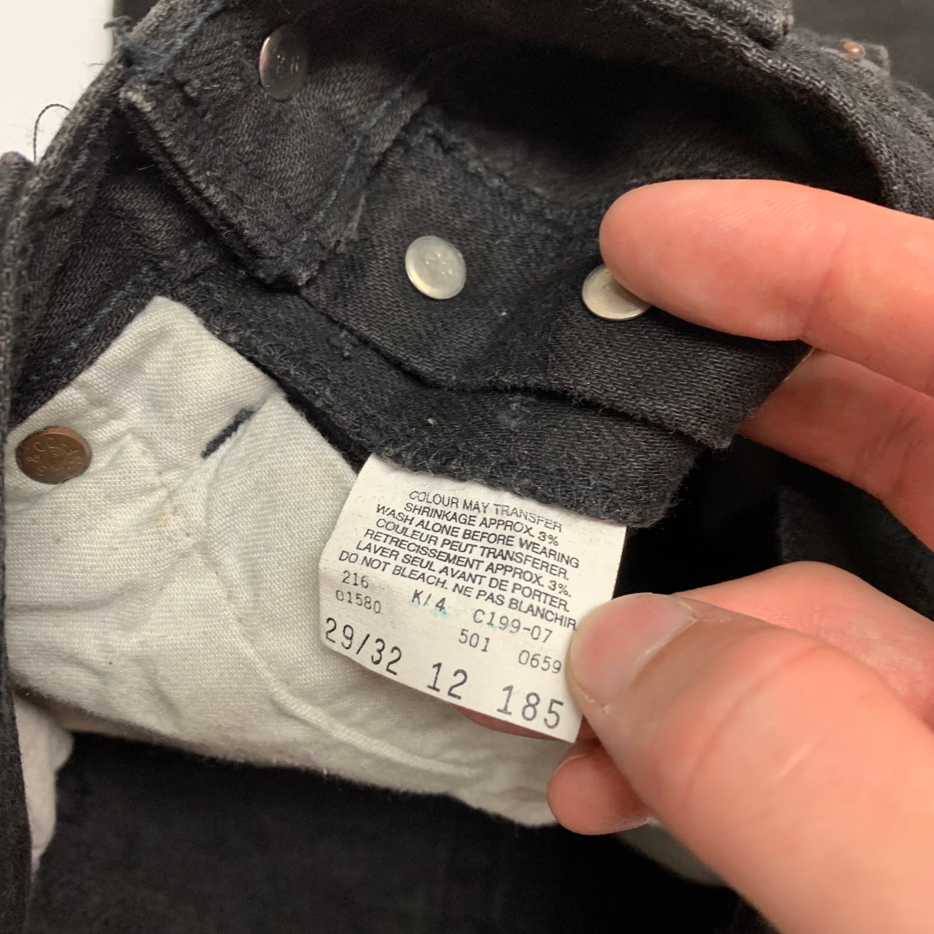 Vintage Black Levi’s 501 28x29
