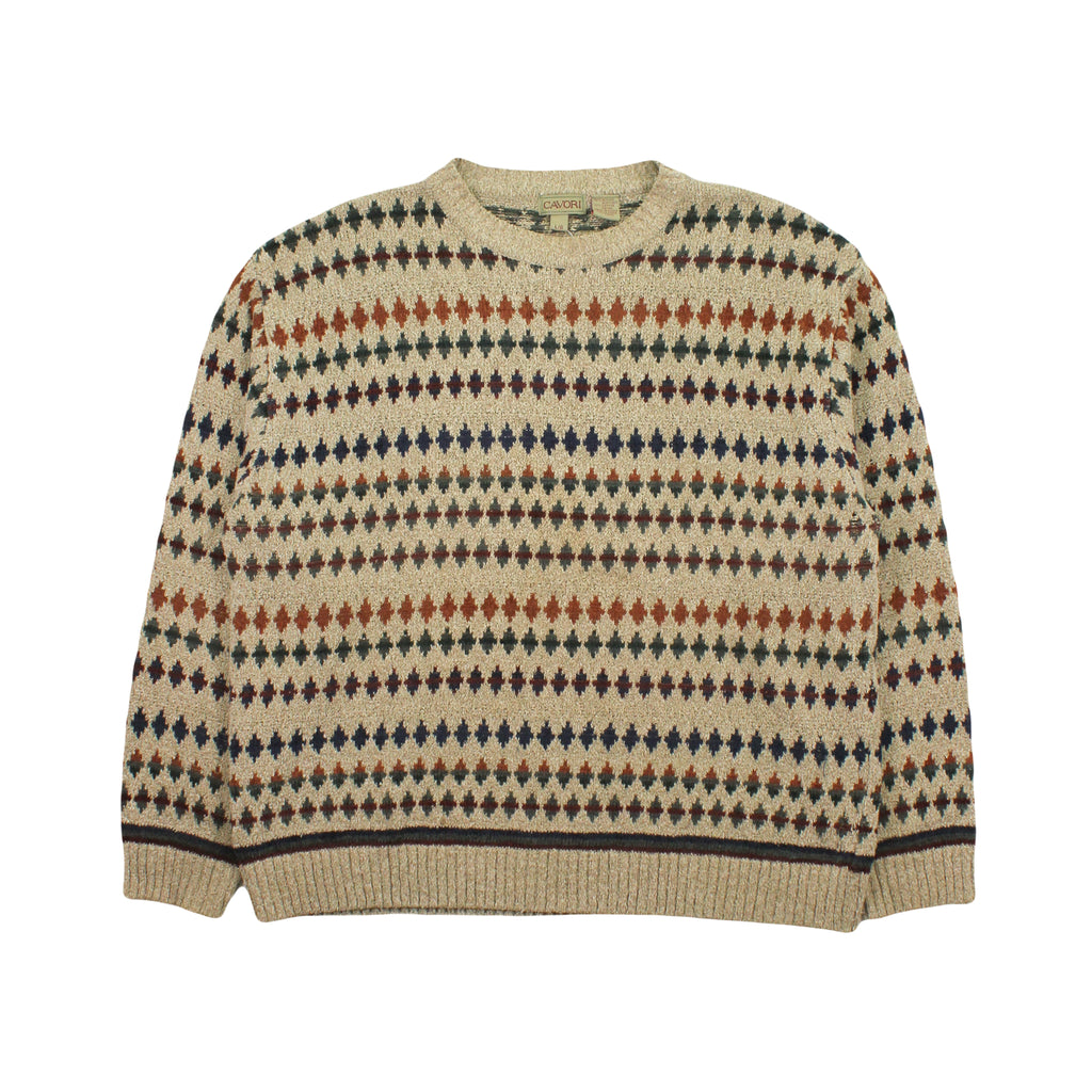Cavori Diamond Pattern Knit Sweater L