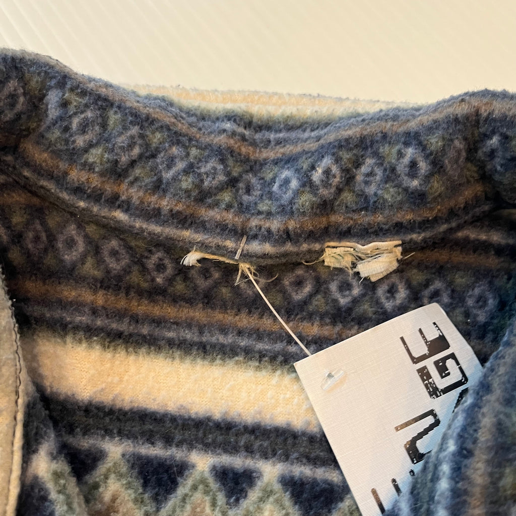 Vintage Pattern 1/4 Zip Fleece Pullover XL