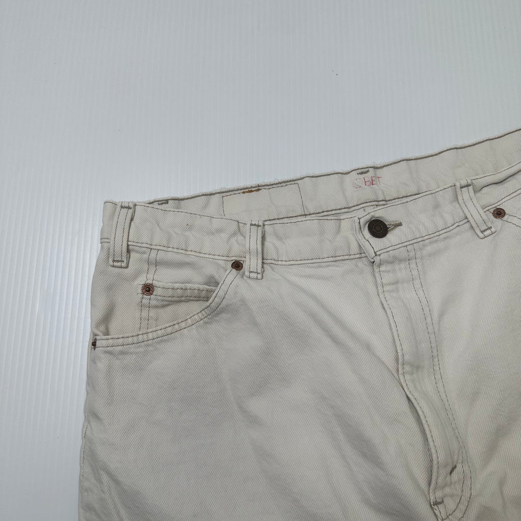 Vintage Levi's Orange Tab Faded White Denim Shorts 36