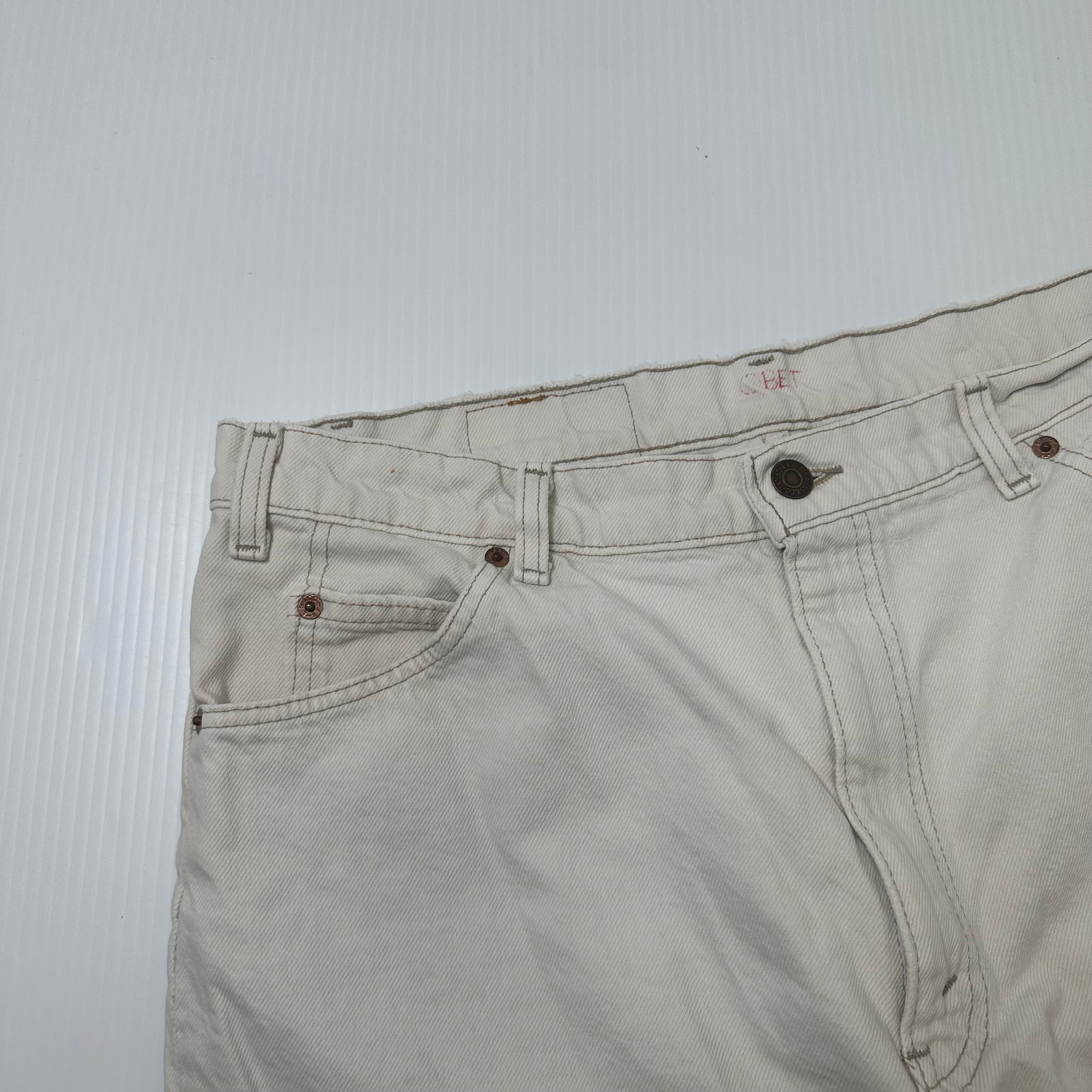 Vintage Levi's Orange Tab Faded White Denim Shorts 36