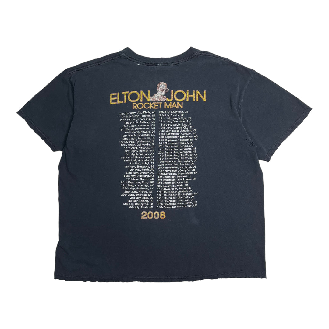 2008 Elton John Distressed Rocket Man Tour Tee XL