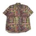 Vintage Abstract Pattern Short Sleeve Button Up Shirt XL