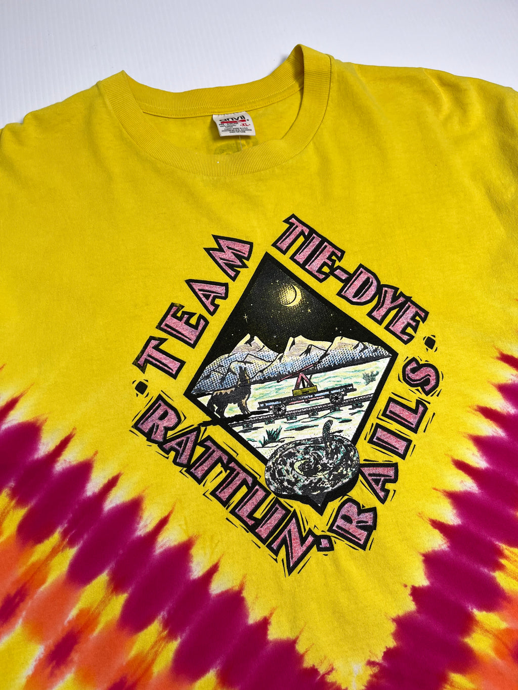 90s Rattlin' Rails Tie Dye Tee XL