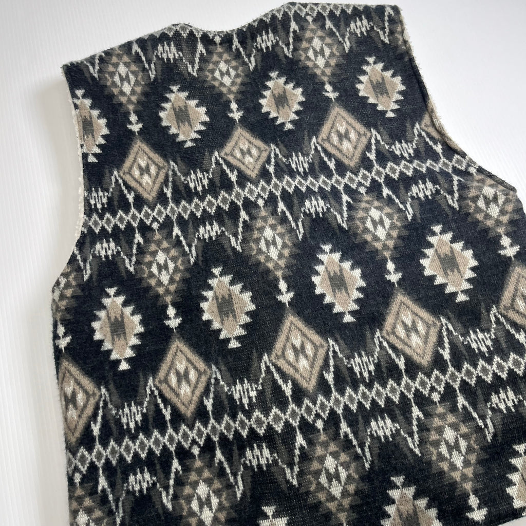 Vintage Wicked Sherpa Lined Pattern Vest XXL
