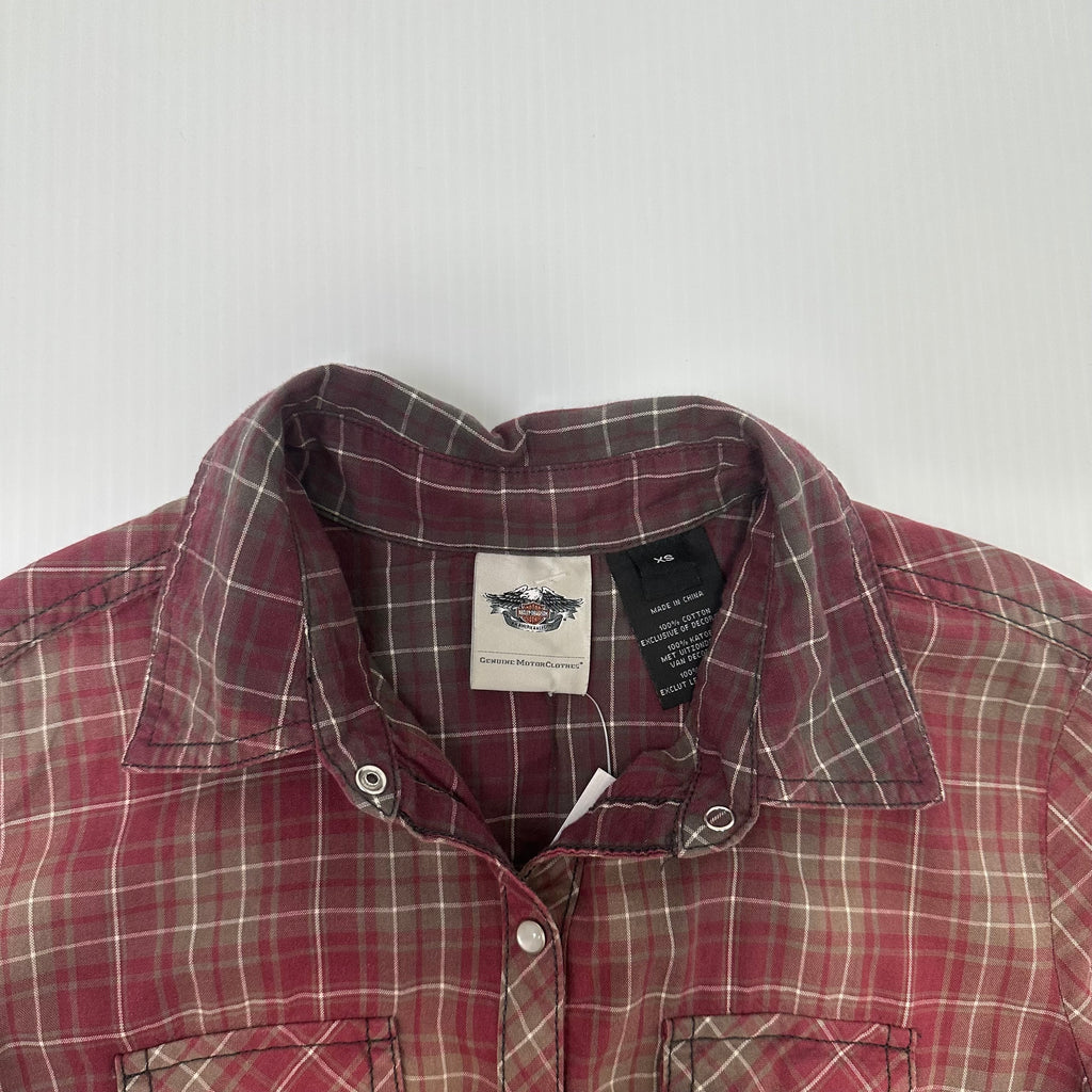Harley Davidson Plaid Button Up Shirt Women's XS