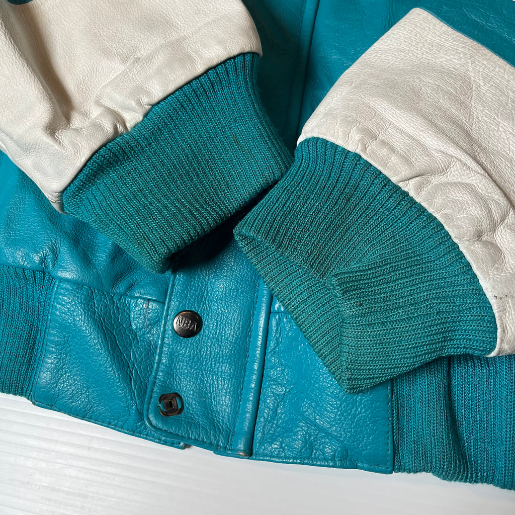Vintage Fans Choice Charlotte Hornets Leather Jacket XL