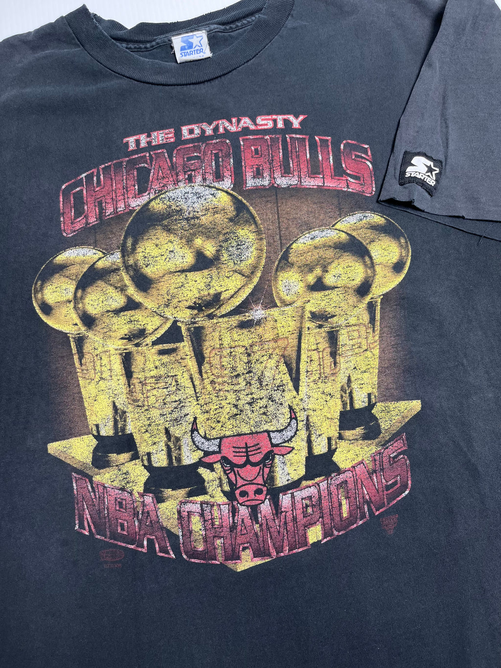 90s Chicago Bulls Starter The Dynasty Trophy Tee XL