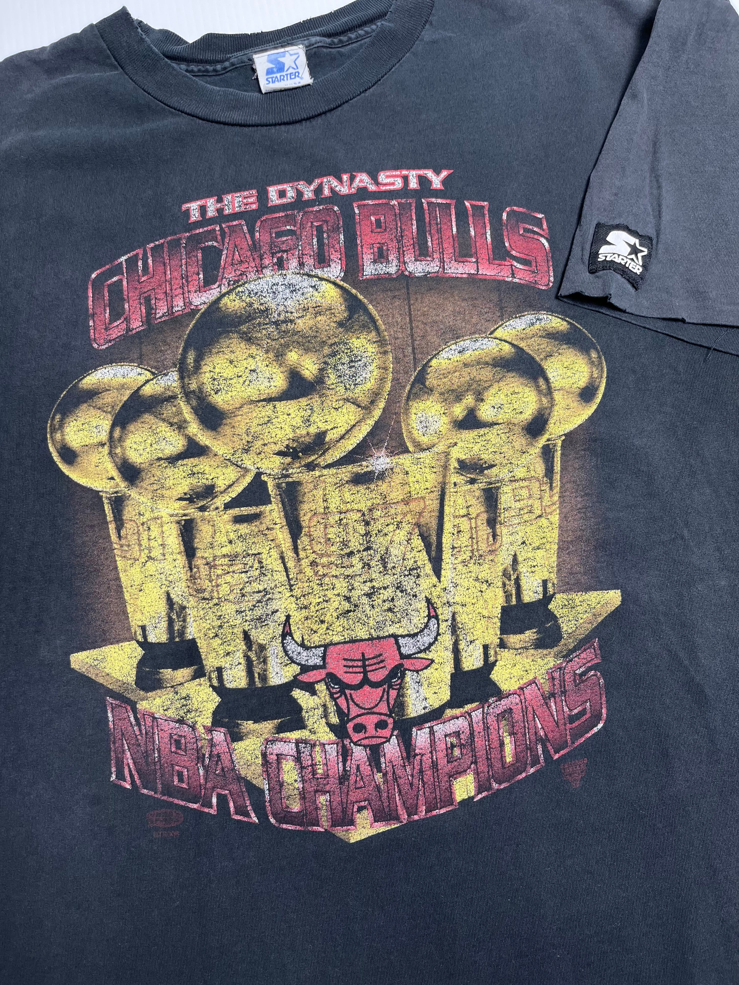 90s Chicago Bulls Starter The Dynasty Trophy Tee XL
