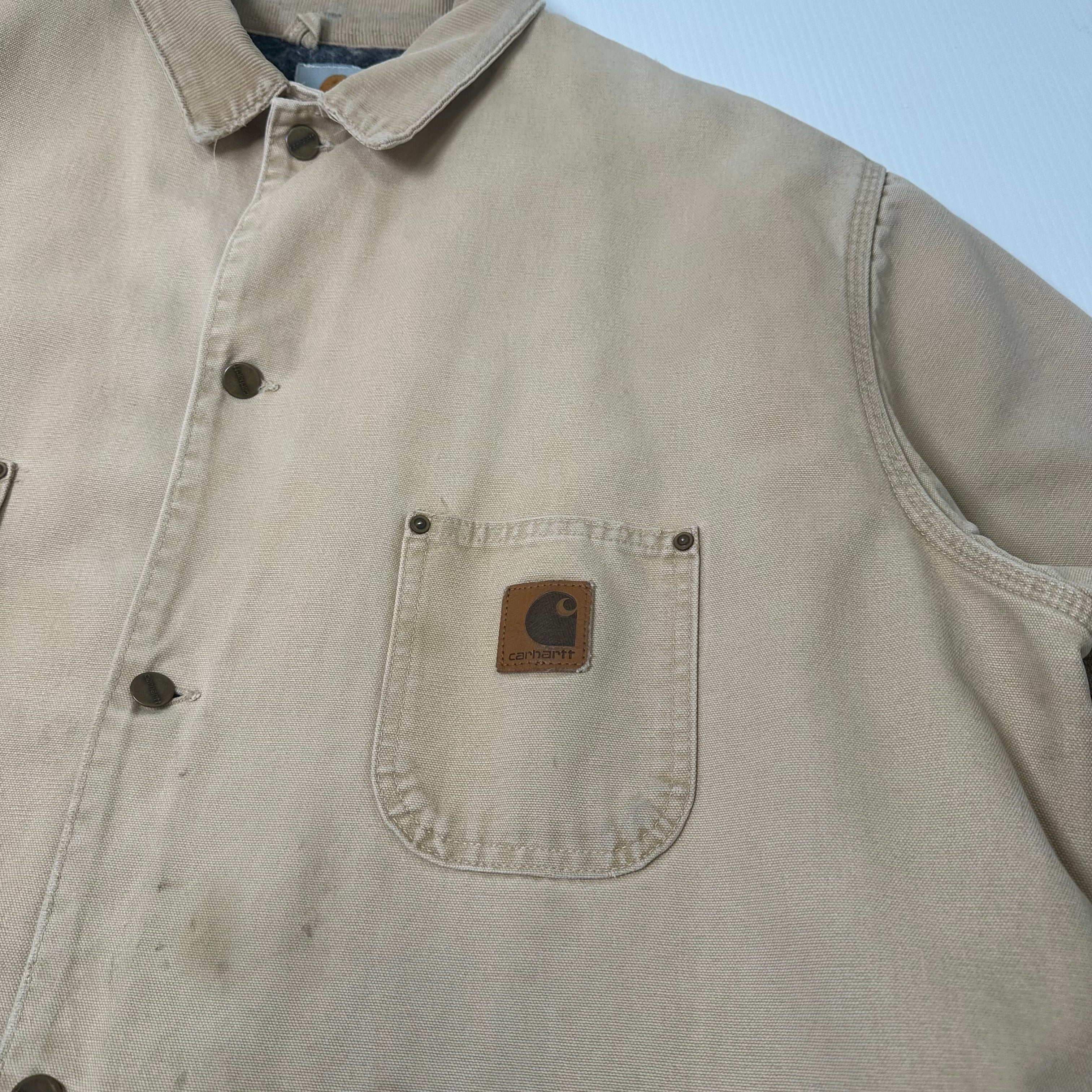 Vintage Carhartt Blanket Lined Faded Chore Coat XXL