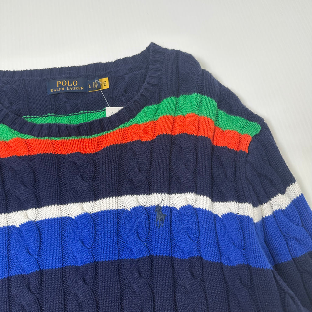 Polo Ralph Lauren Striped Multicolor Knit Sweater L