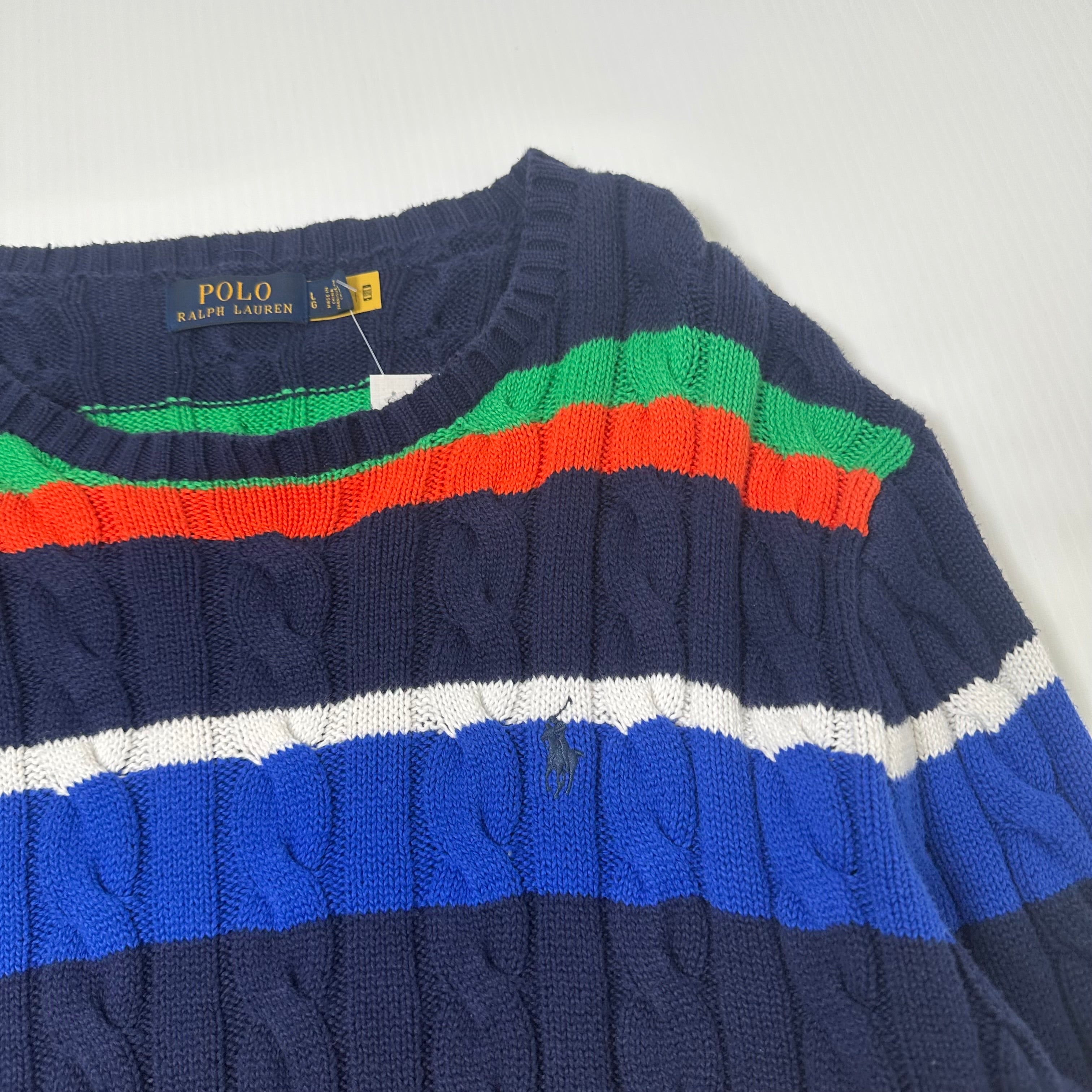 Polo Ralph Lauren Striped Multicolor Knit Sweater L