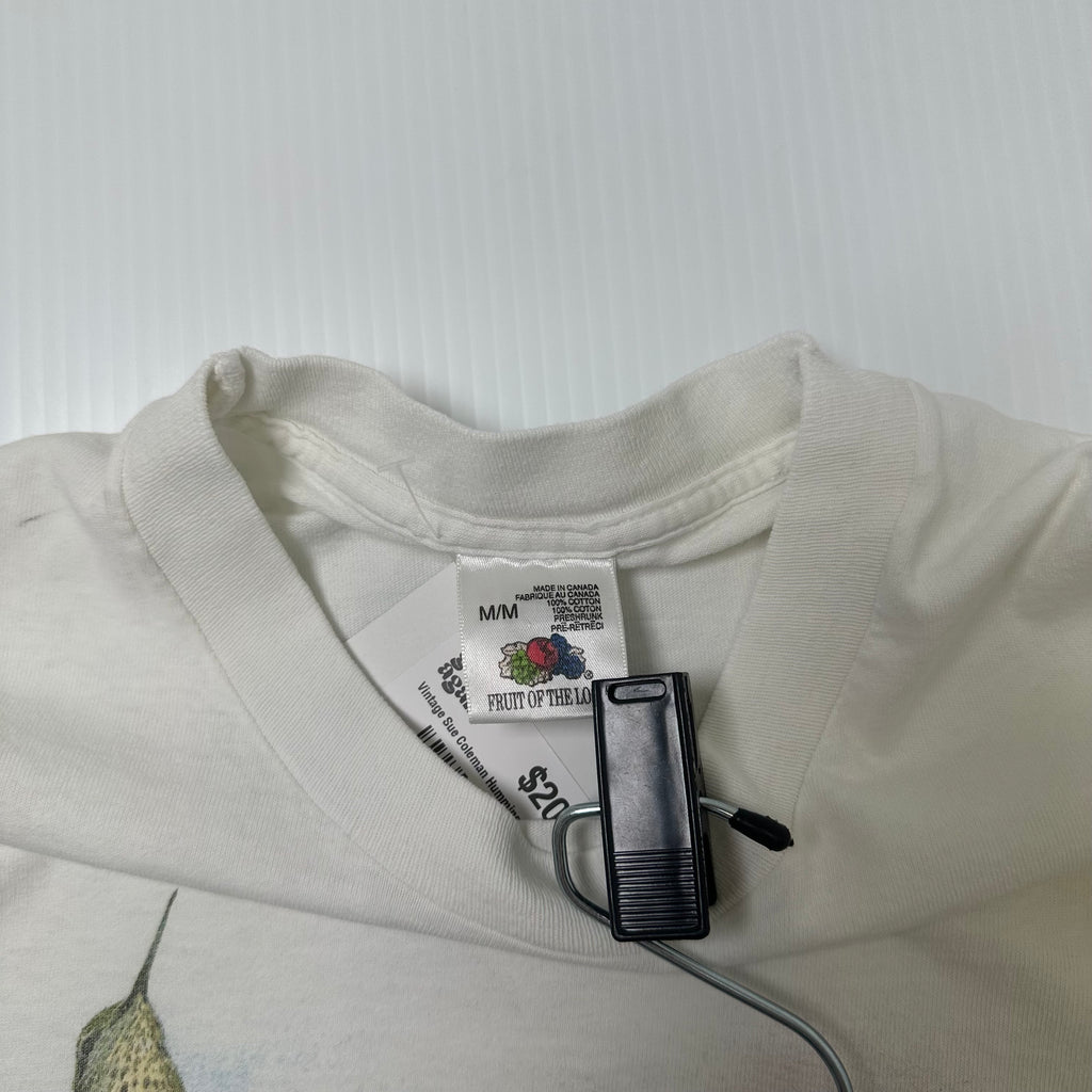 Vintage Sue Coleman Hummingbird Art Tee Cropped M