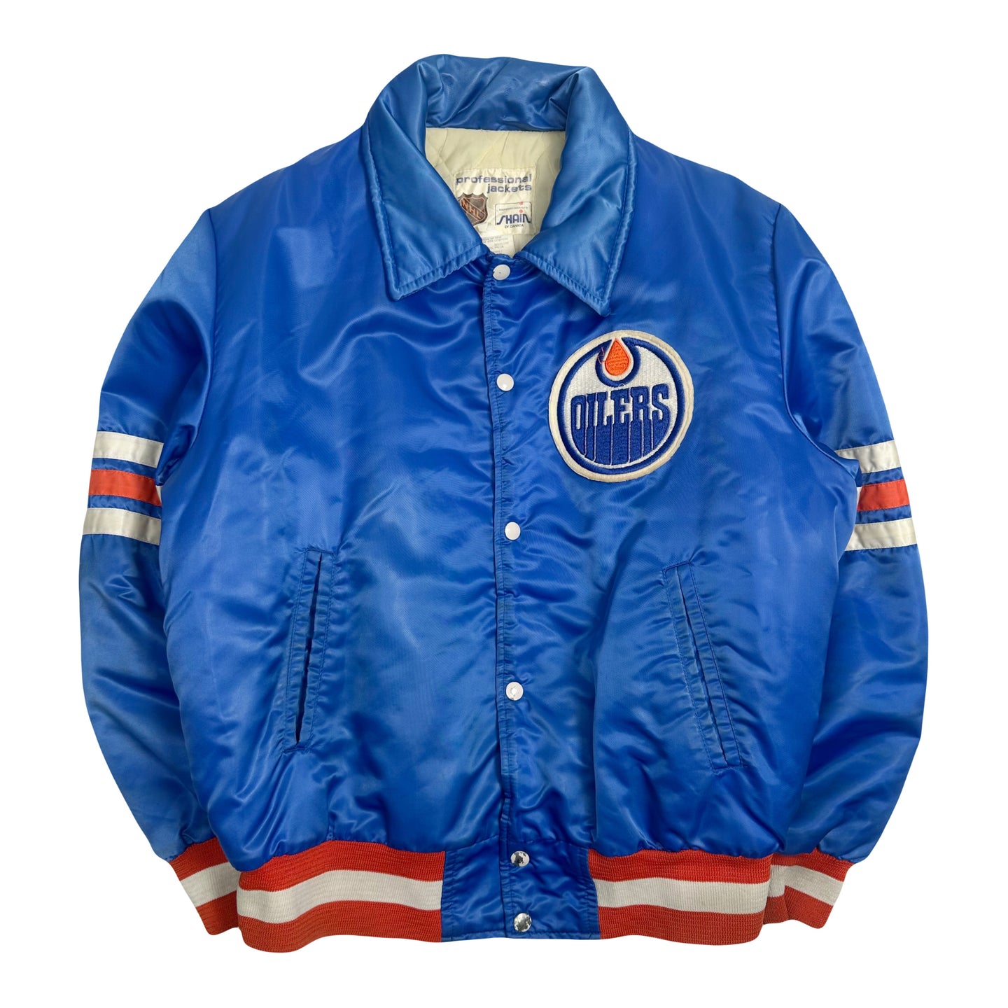 Vintage NHL Edmonton Oilers Satin Bomber Jacket L