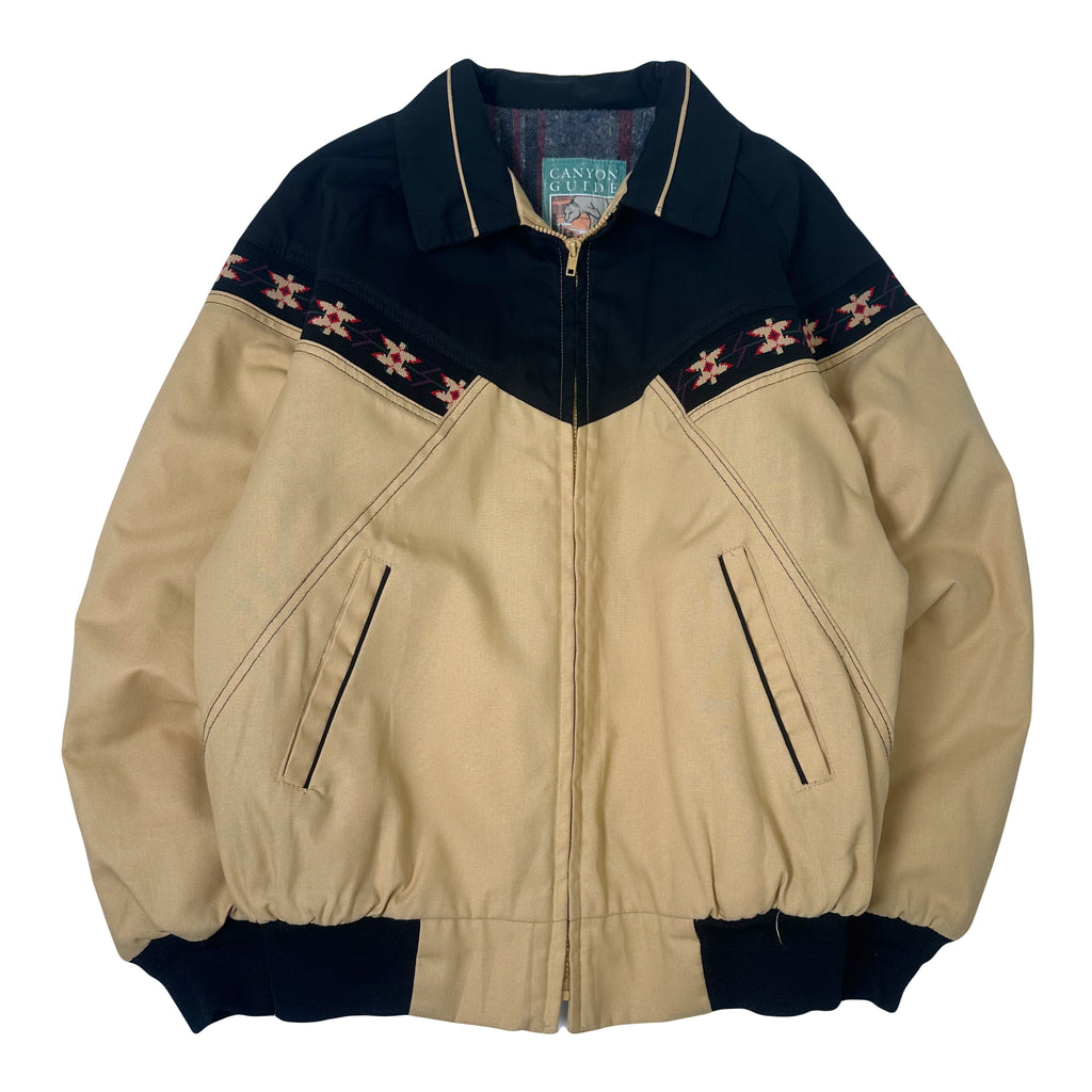 Vintage Canyon Guide Western Pattern Blanket Lined Jacket L