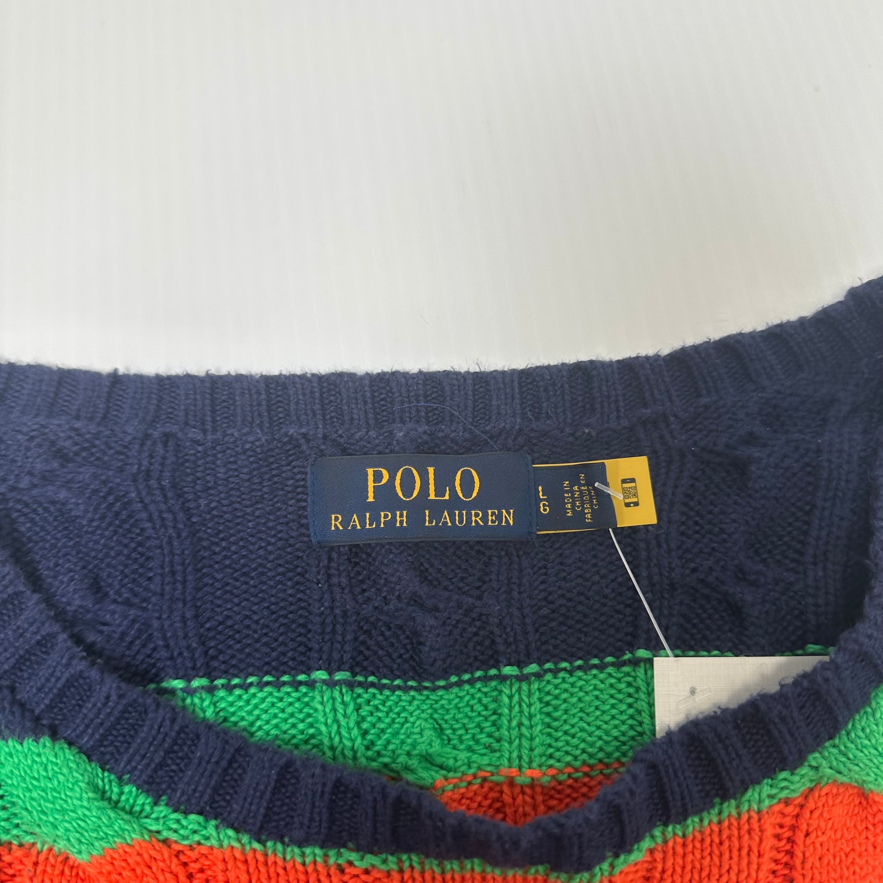 Polo Ralph Lauren Striped Multicolor Knit Sweater L