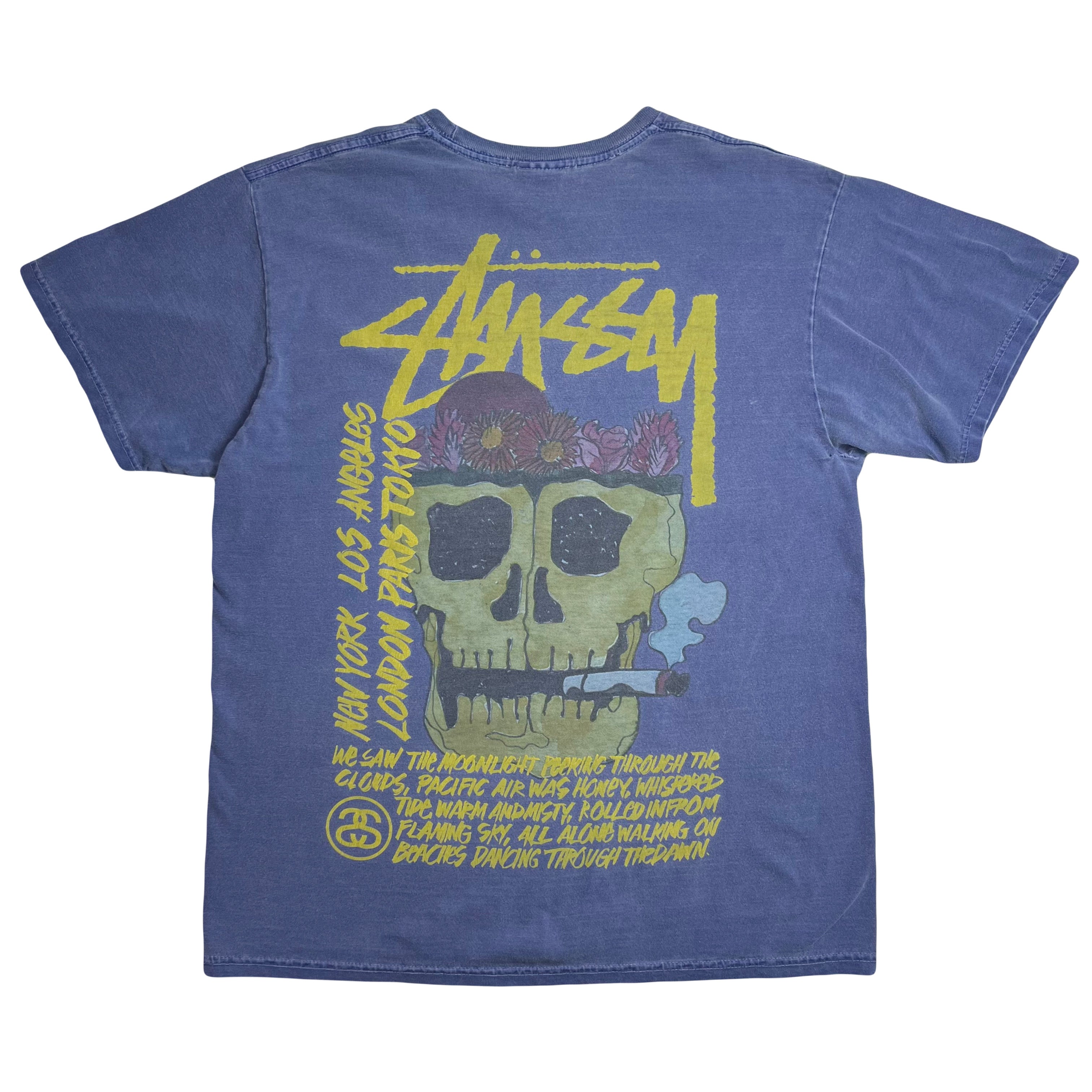 Stussy Flower and Skull Graphic Tee M