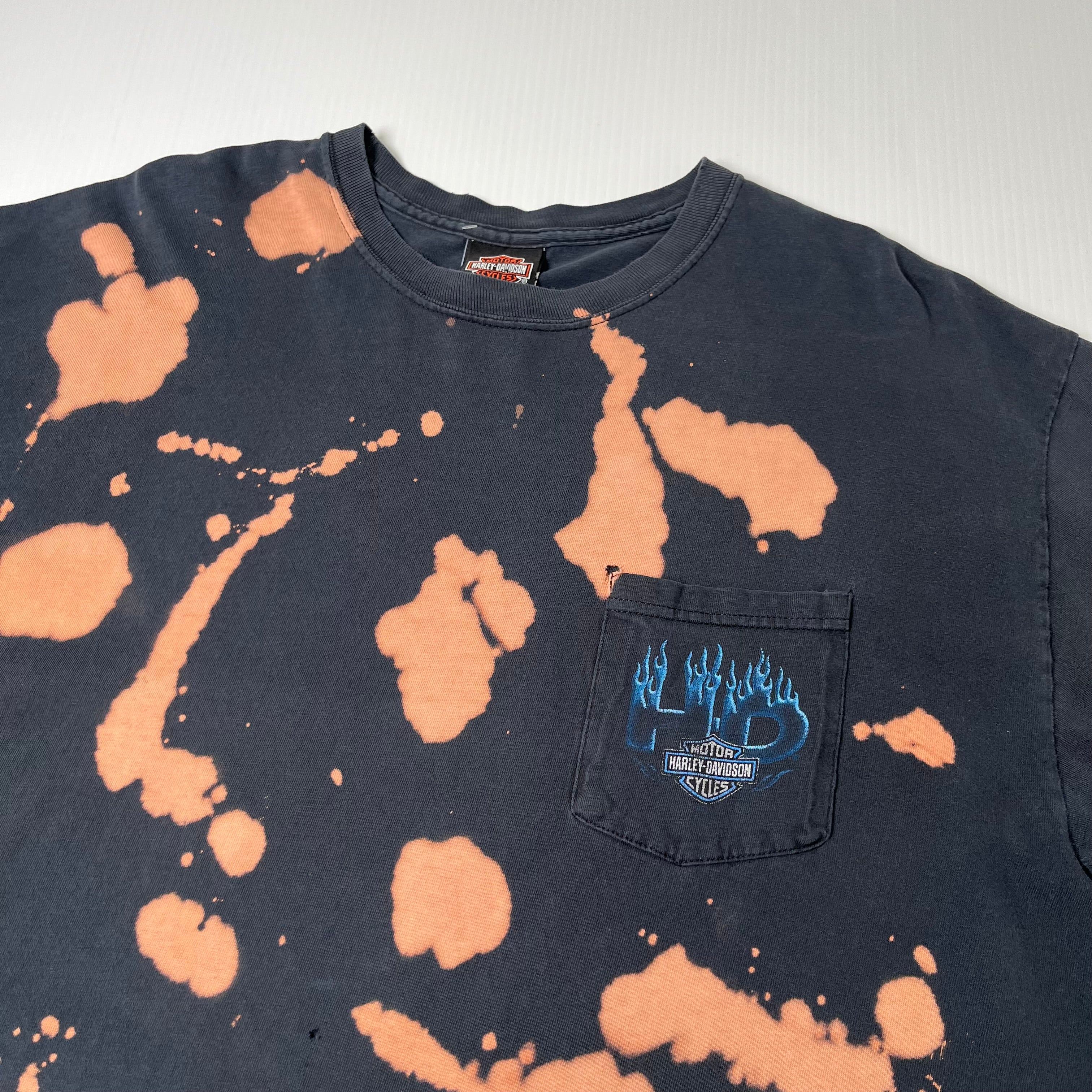 Harley Davidson Bleach Spot Pocket Tee XL