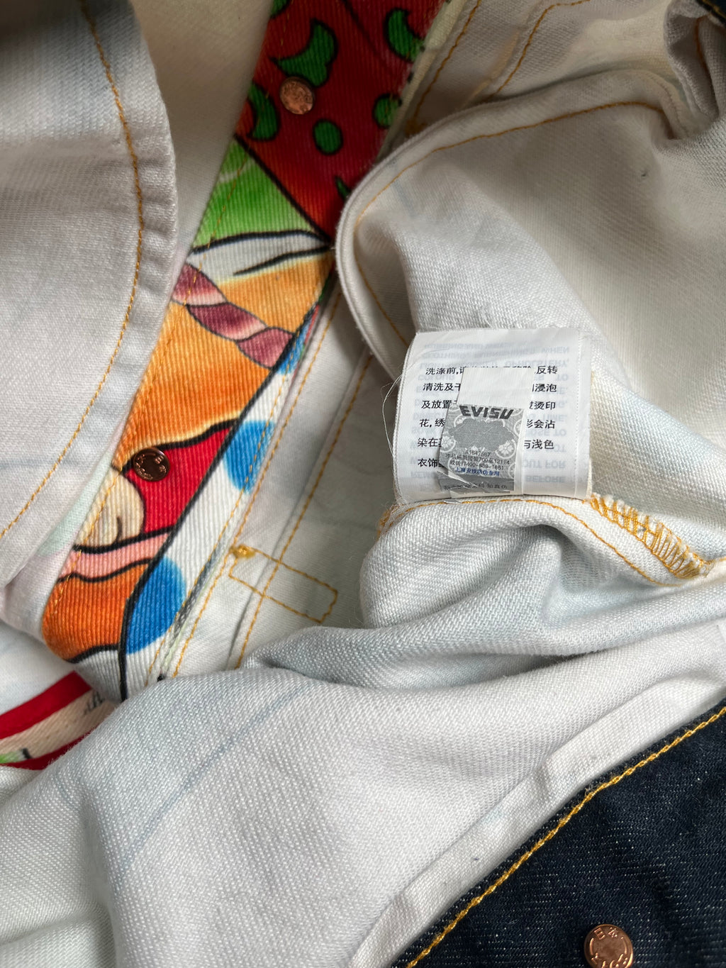 Evisu Faces AOP Denim Jacket M