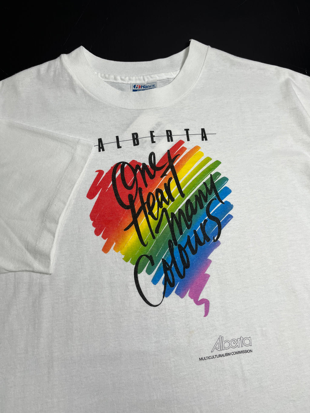90’s Alberta One Heart Many Colours Tee XXL