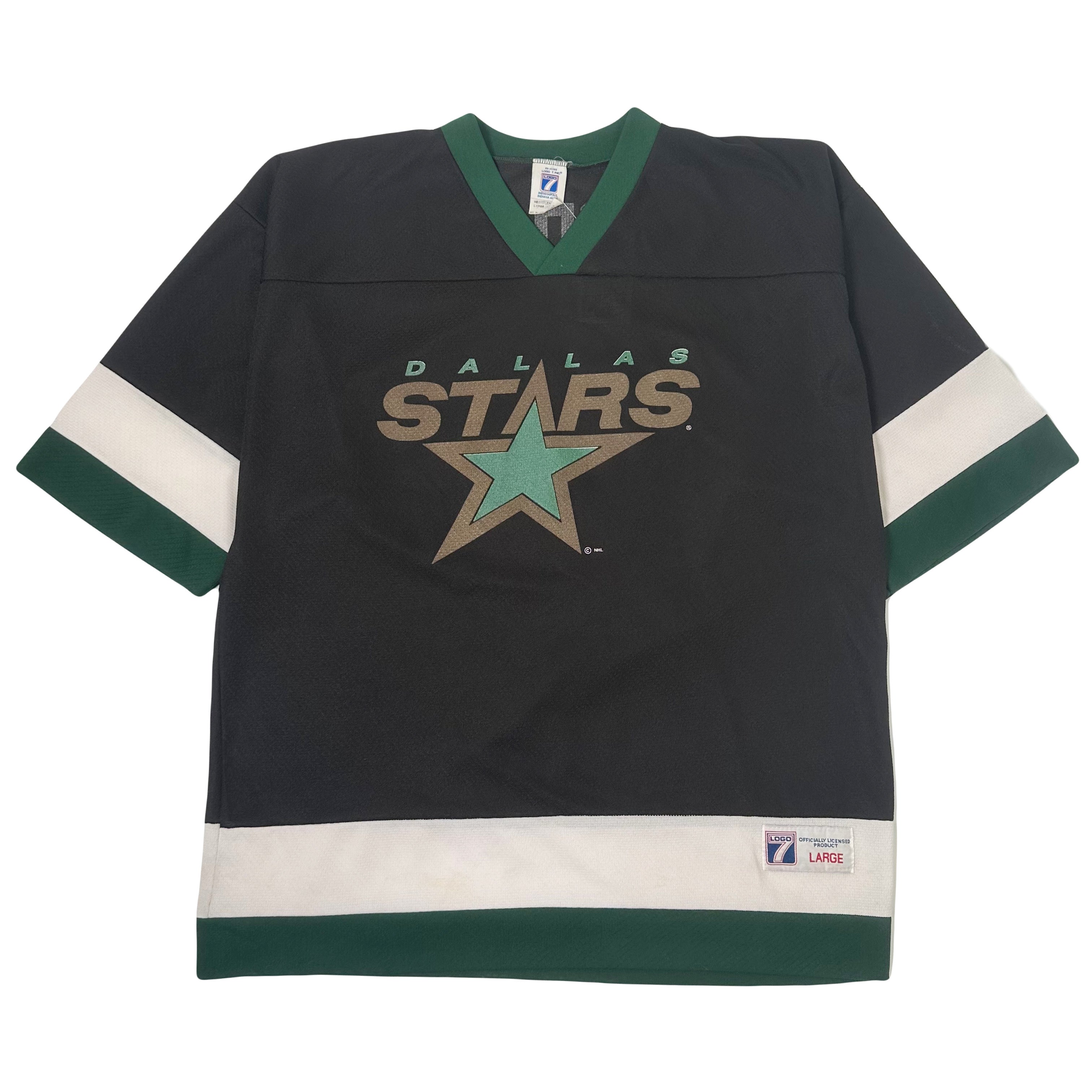 Vintage Logo 7 Dallas Stars Modano #9 Short Sleeve Jersey L