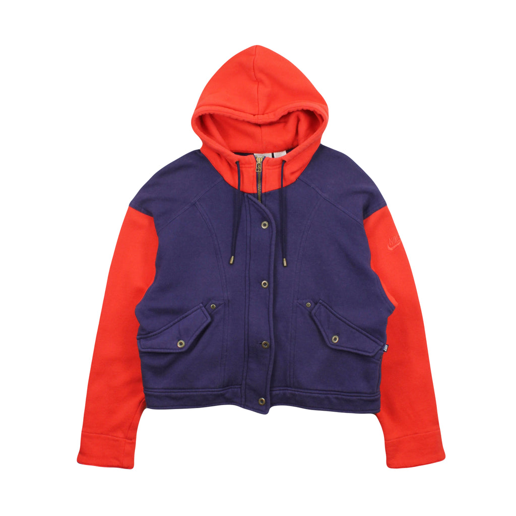 Vintage Nike Cotton Button Up Hoodie Youth M