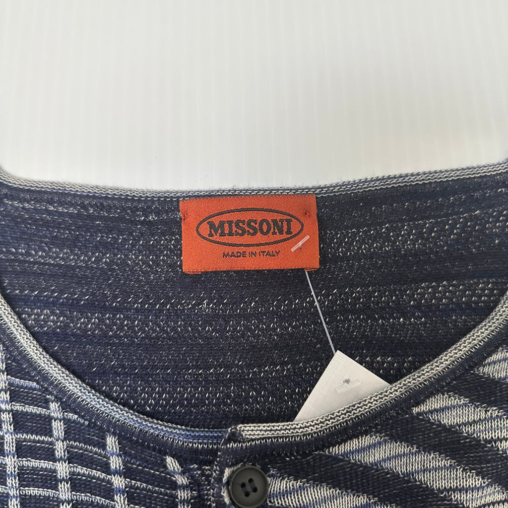 Vintage Missoni Italy Pattern Henley Sweater M