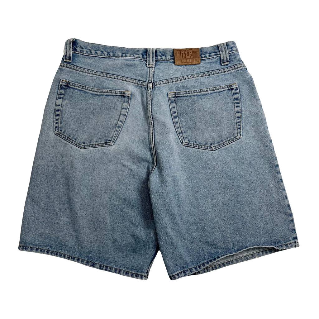 Vintage River Washed Jeans Light Wash Denim Shorts 36