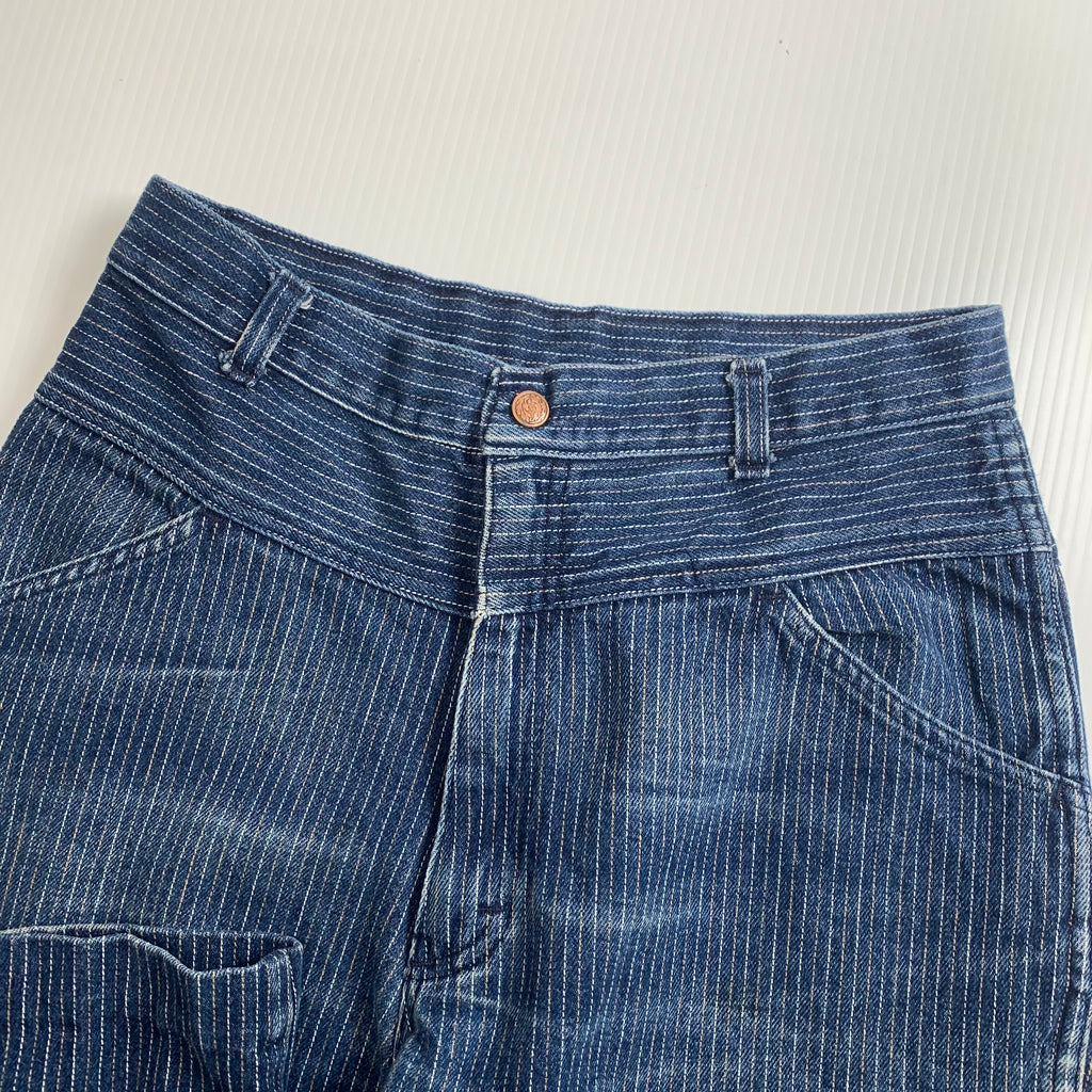 Vintage Pinstripe Dark Wash Denim 28