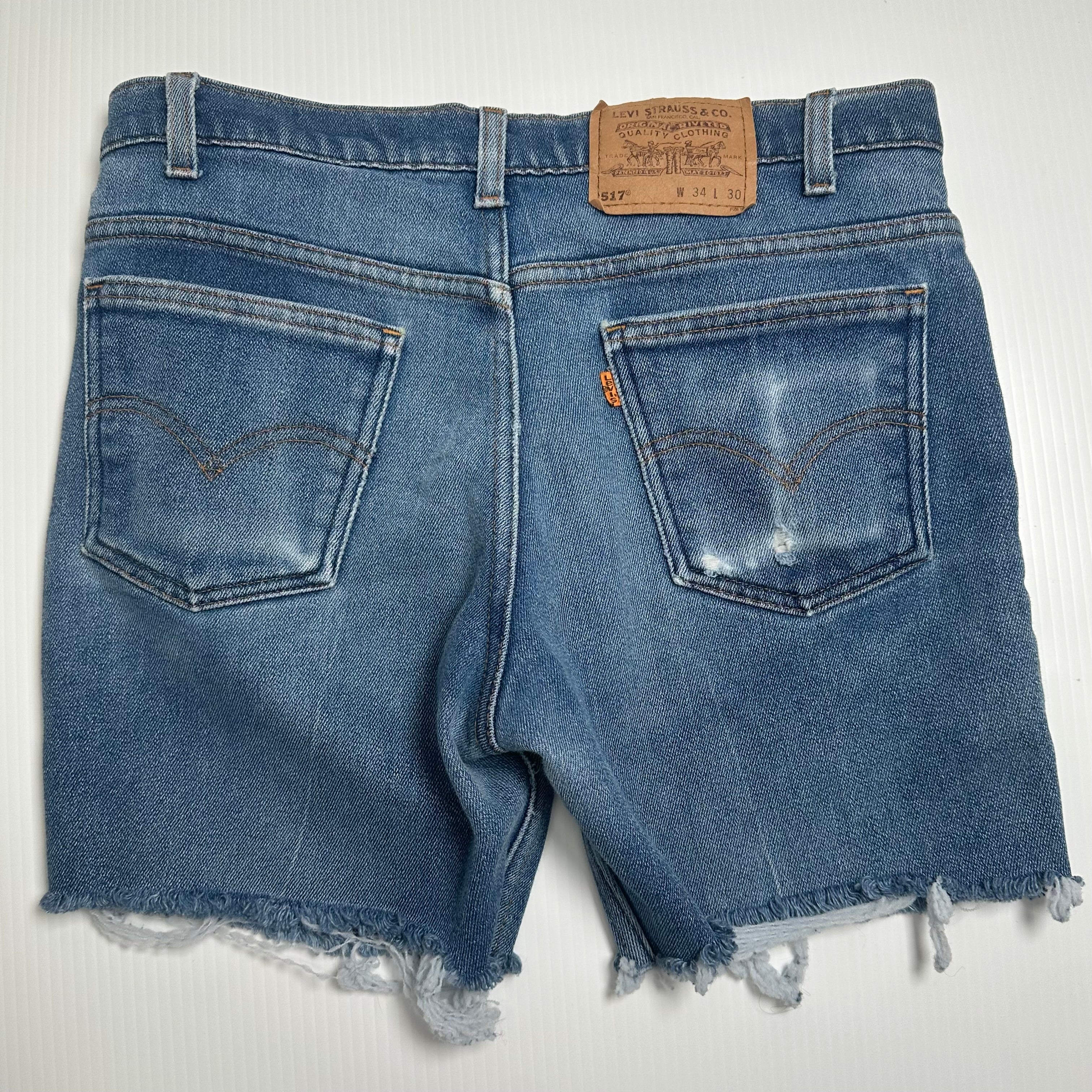Vintage Levi's 517 Orange Tab Cutoff Shorts 32
