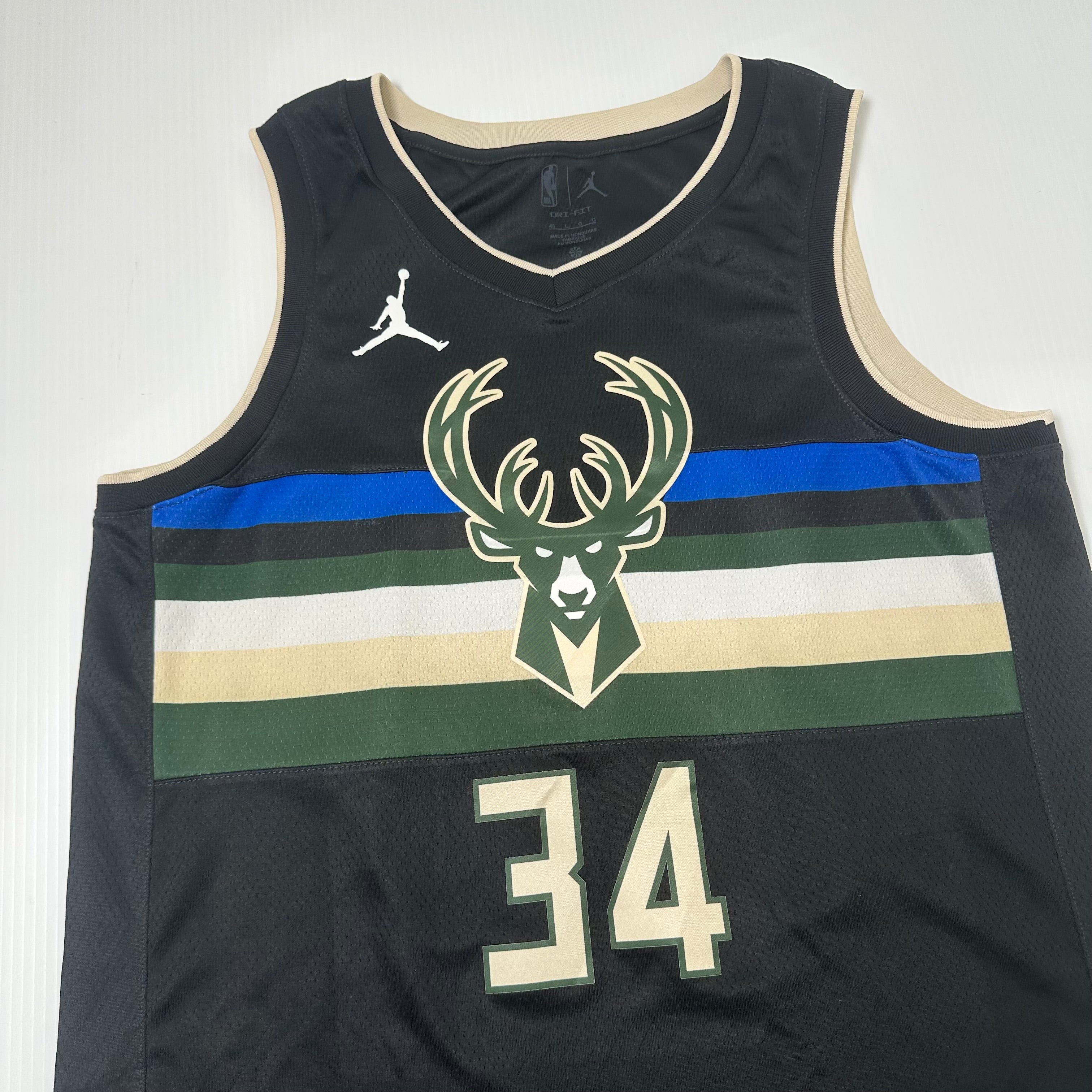 Air Jordan Milwaukee Bucks Antetokounmpo #34 NBA Jersey L