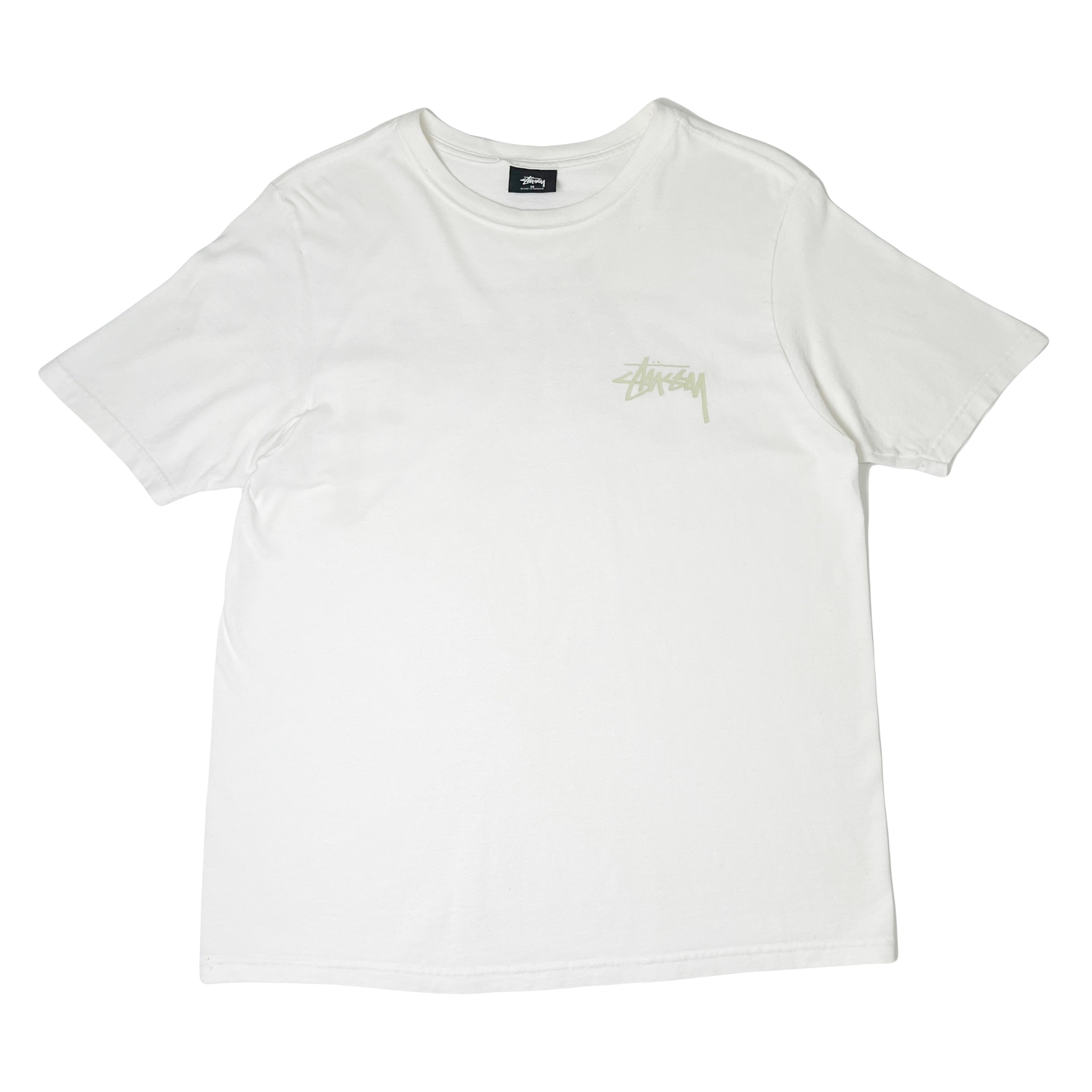 Stussy Logo Chartreuse Text Tee M