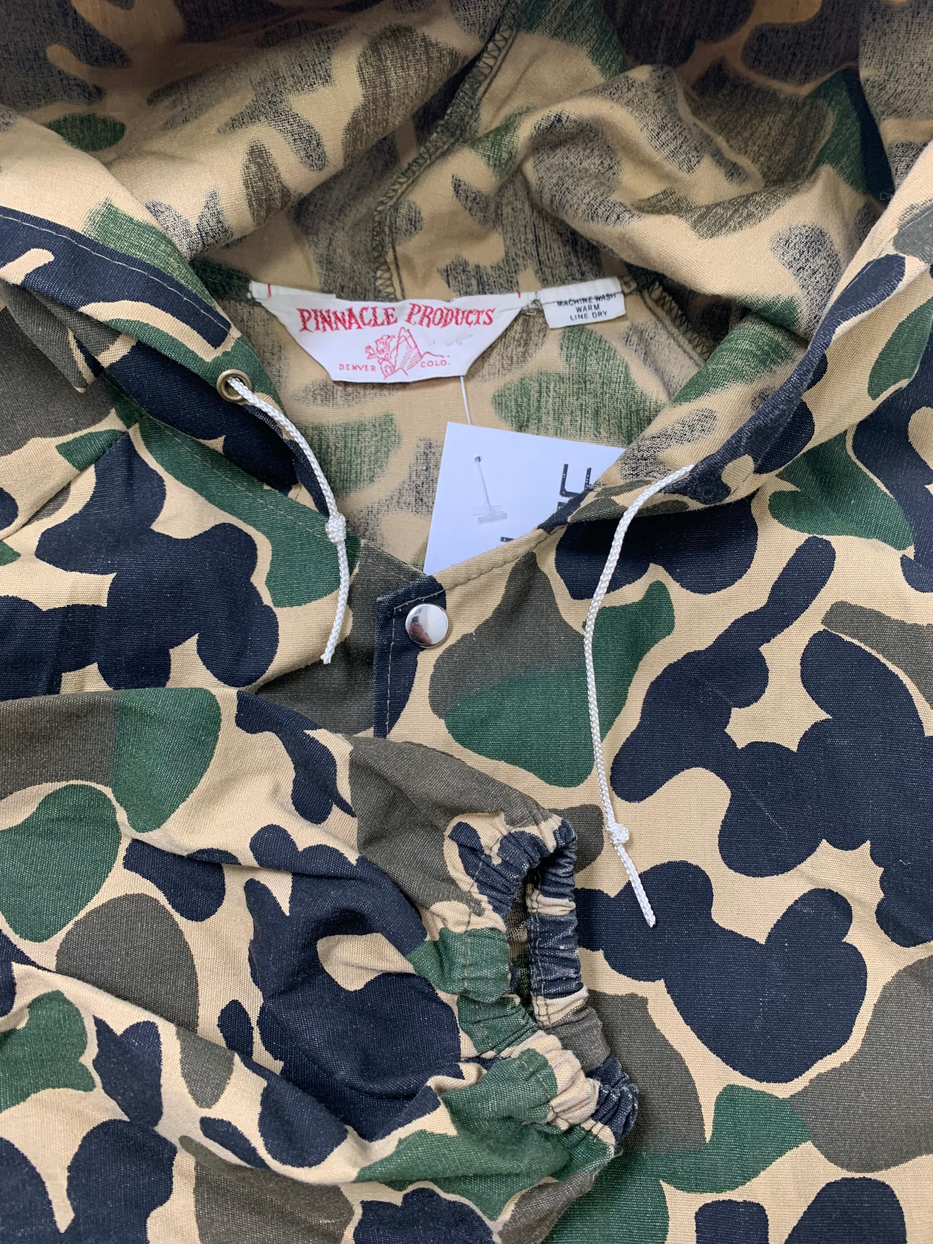 Vintage Pinnacle Products Duck Camo Packable Light Hunting Jacket XL