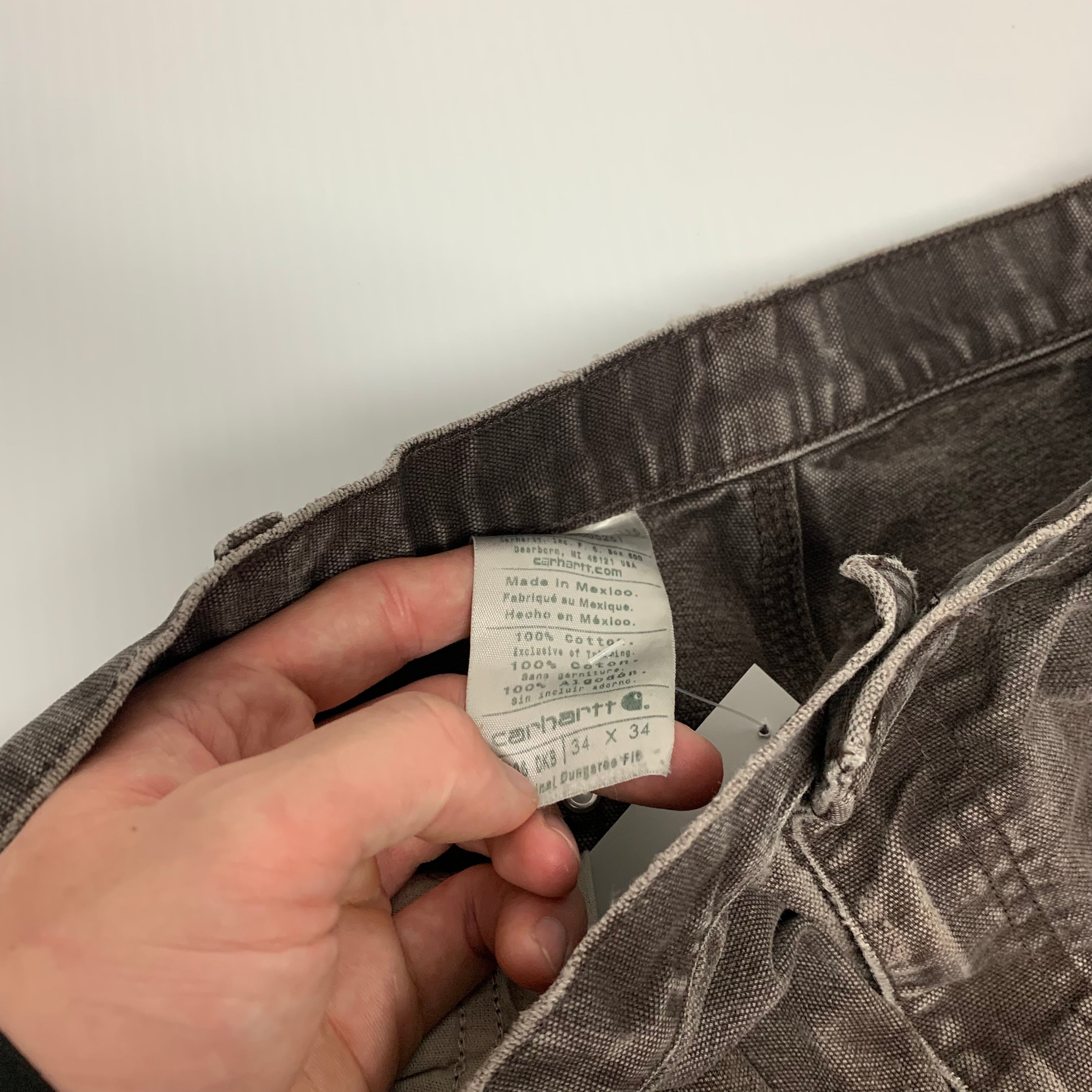 Carhartt Faded Brown Double Knee Denim 34x34 0216