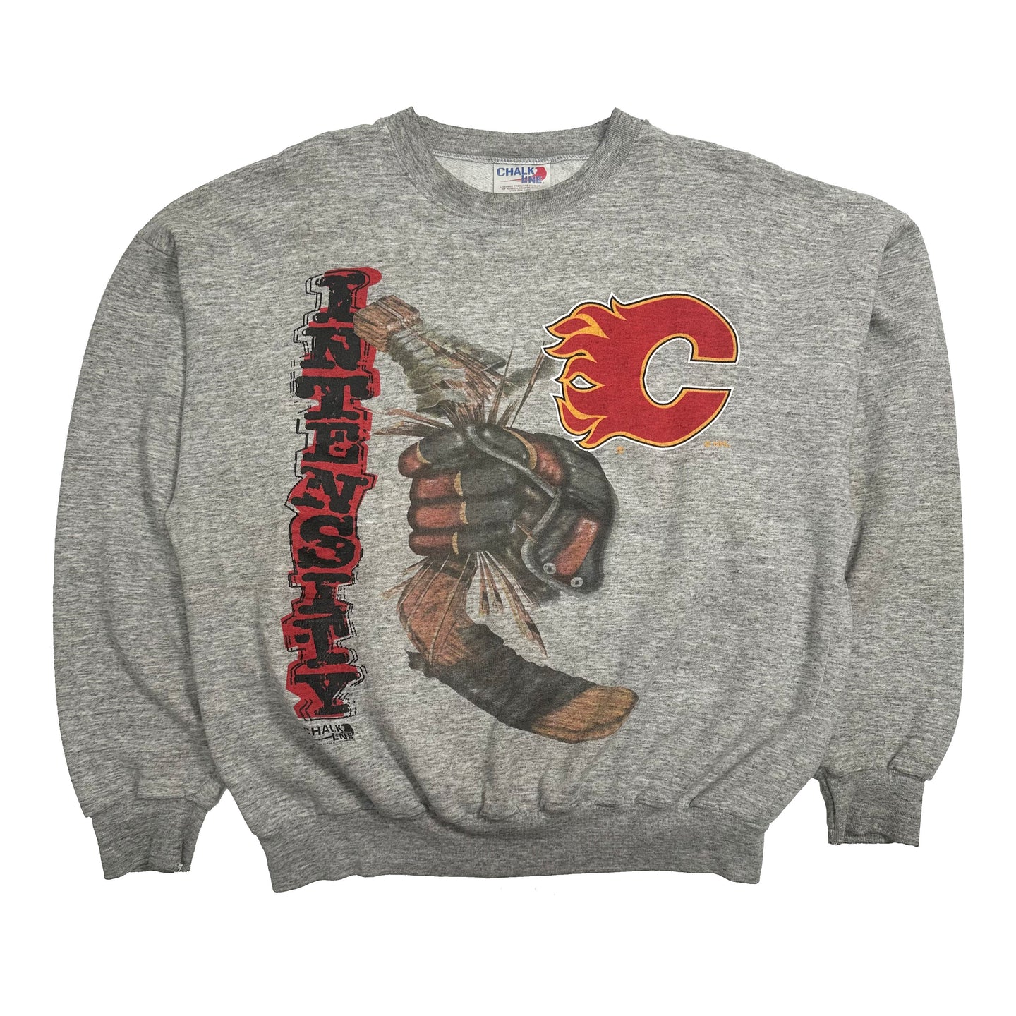 90s Calgary Flames Intensity NHL Crewneck L