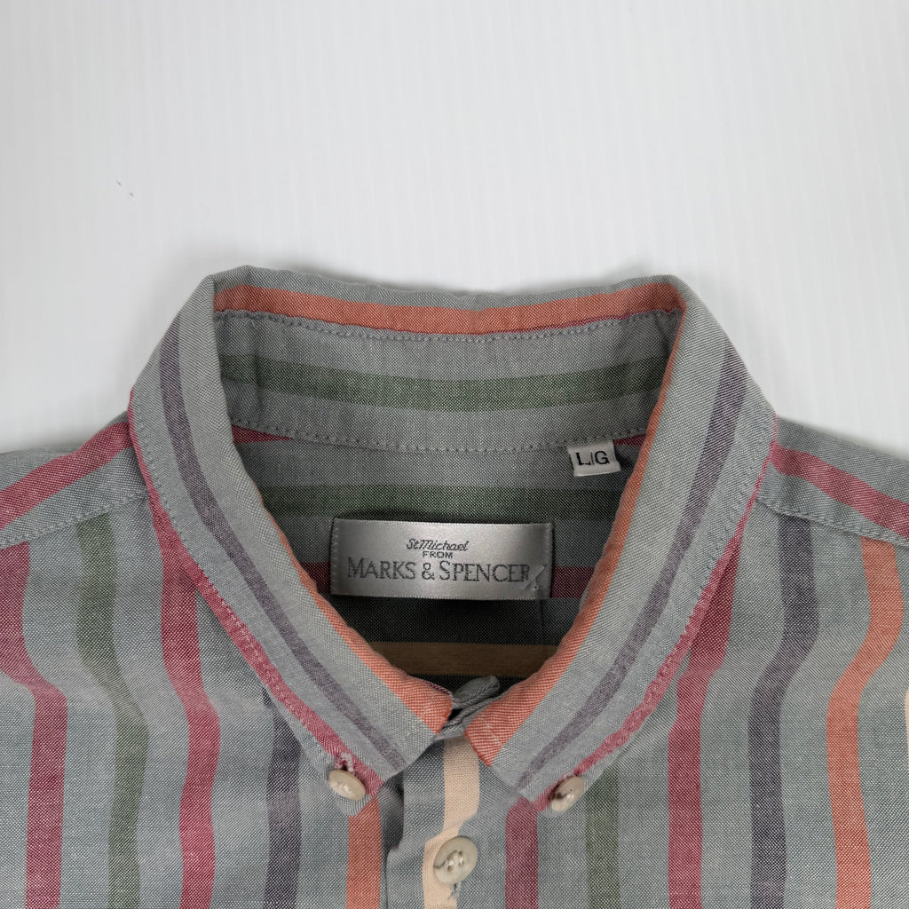 Vintage Marks & Spencer Striped Short Sleeve Shirt L
