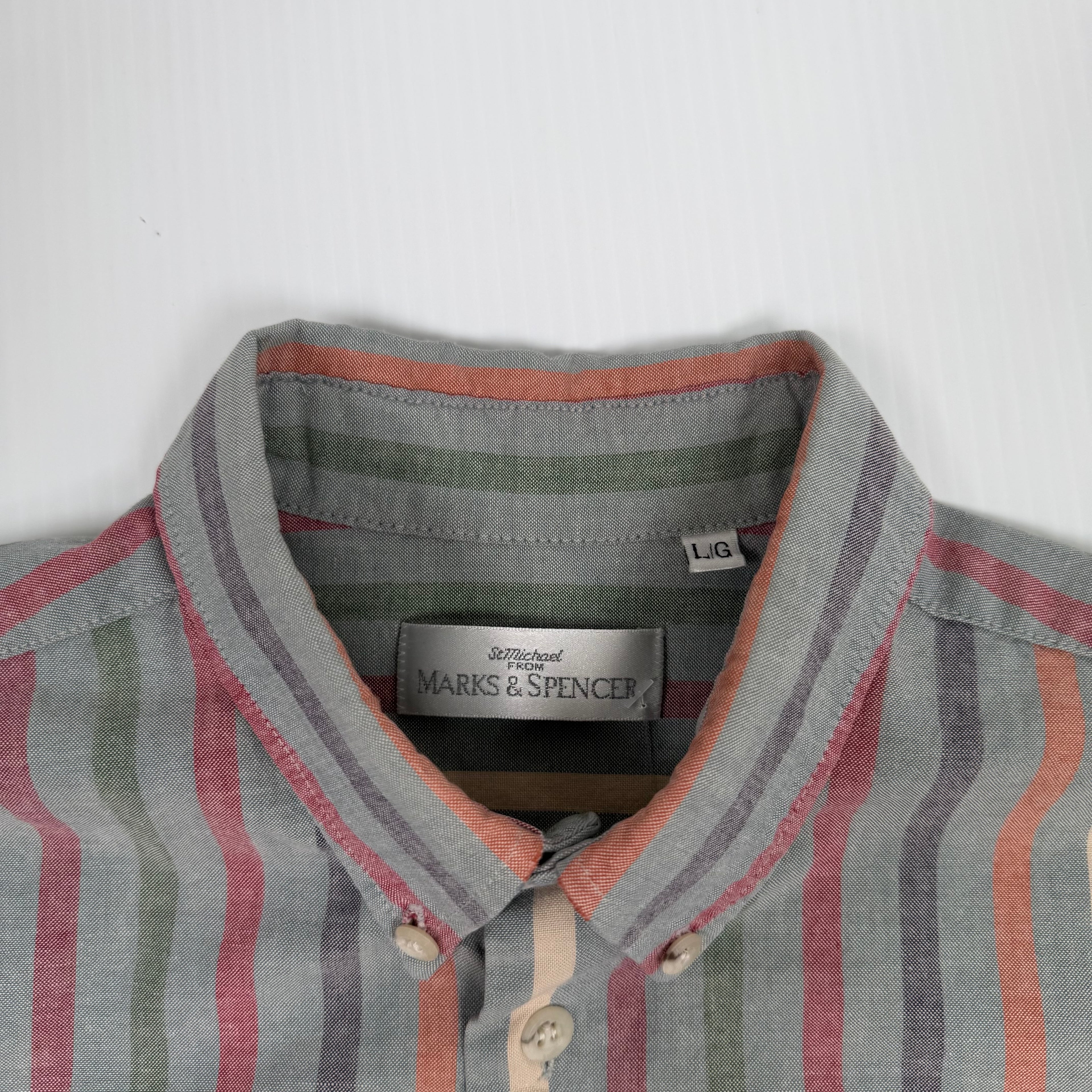 Vintage Marks & Spencer Striped Short Sleeve Shirt L