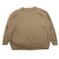 Beige Cable Knit Sweater Light Brown M
