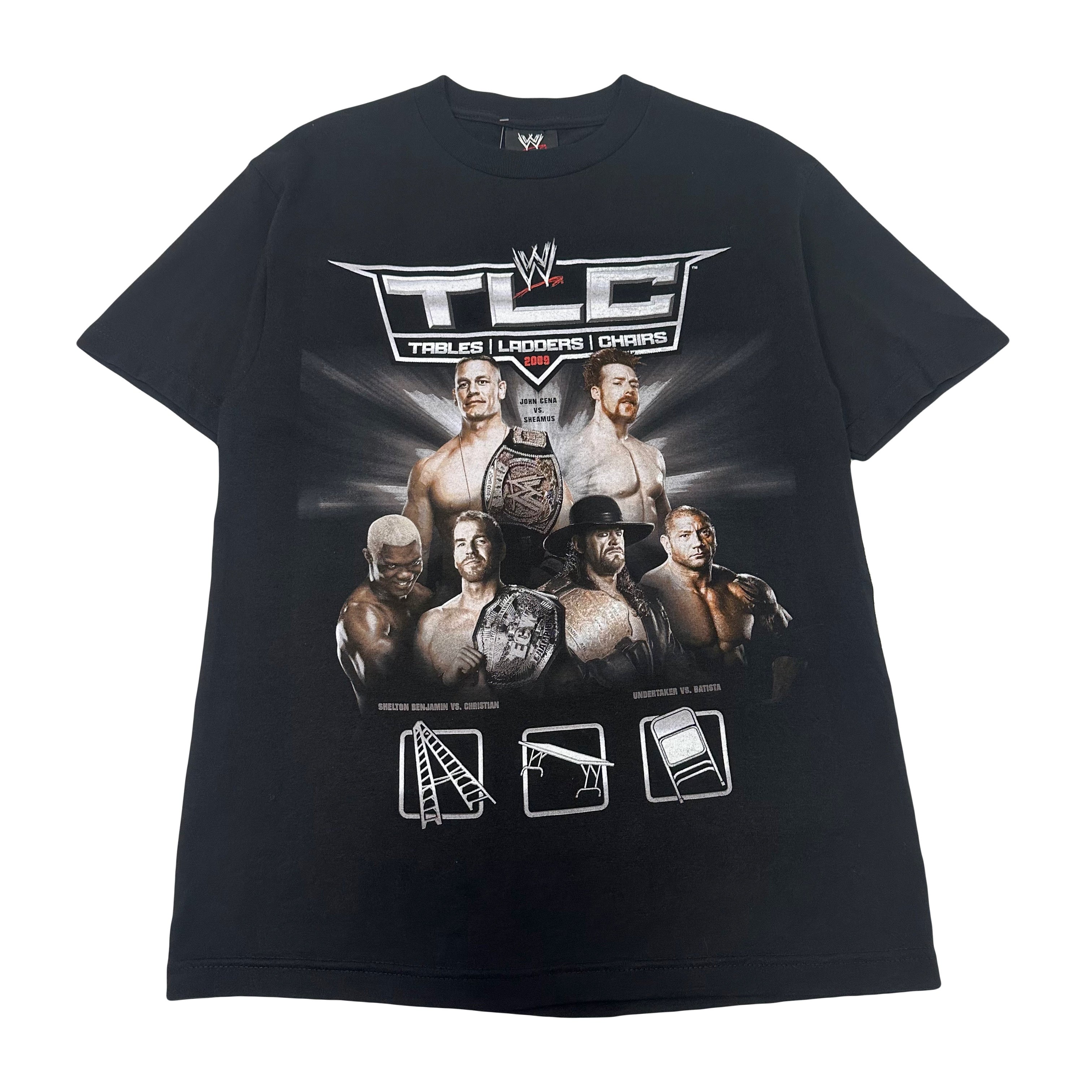 2009 WWE Tables Ladders Chairs Wrestling Tee M