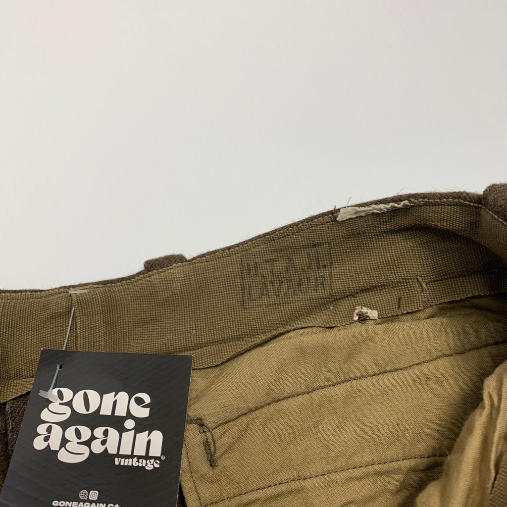 80s Lavaur Brown Wool Military Pants 32