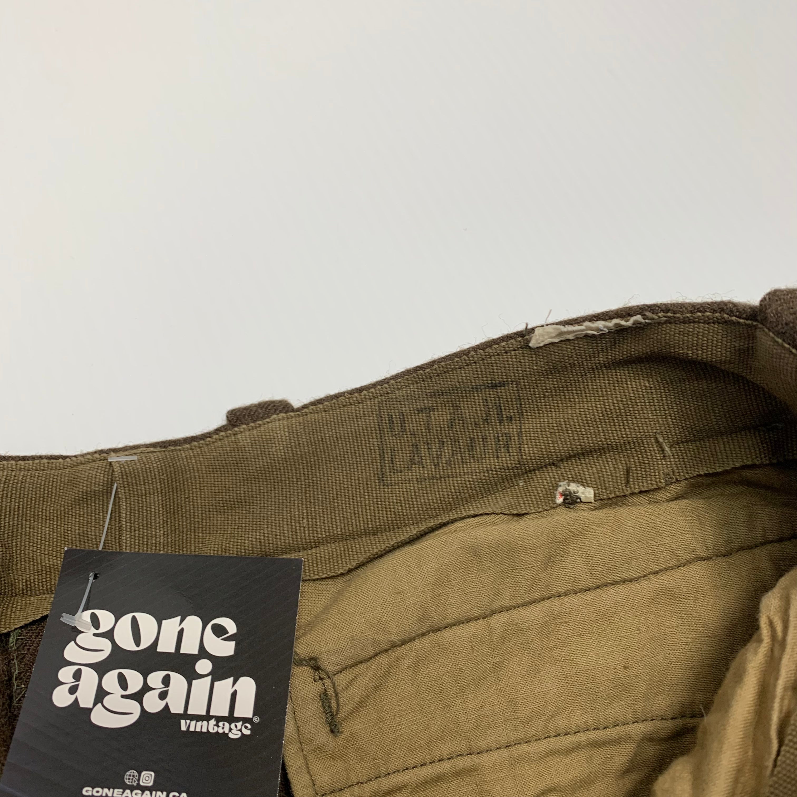 80s Lavaur Brown Wool Military Pants 32