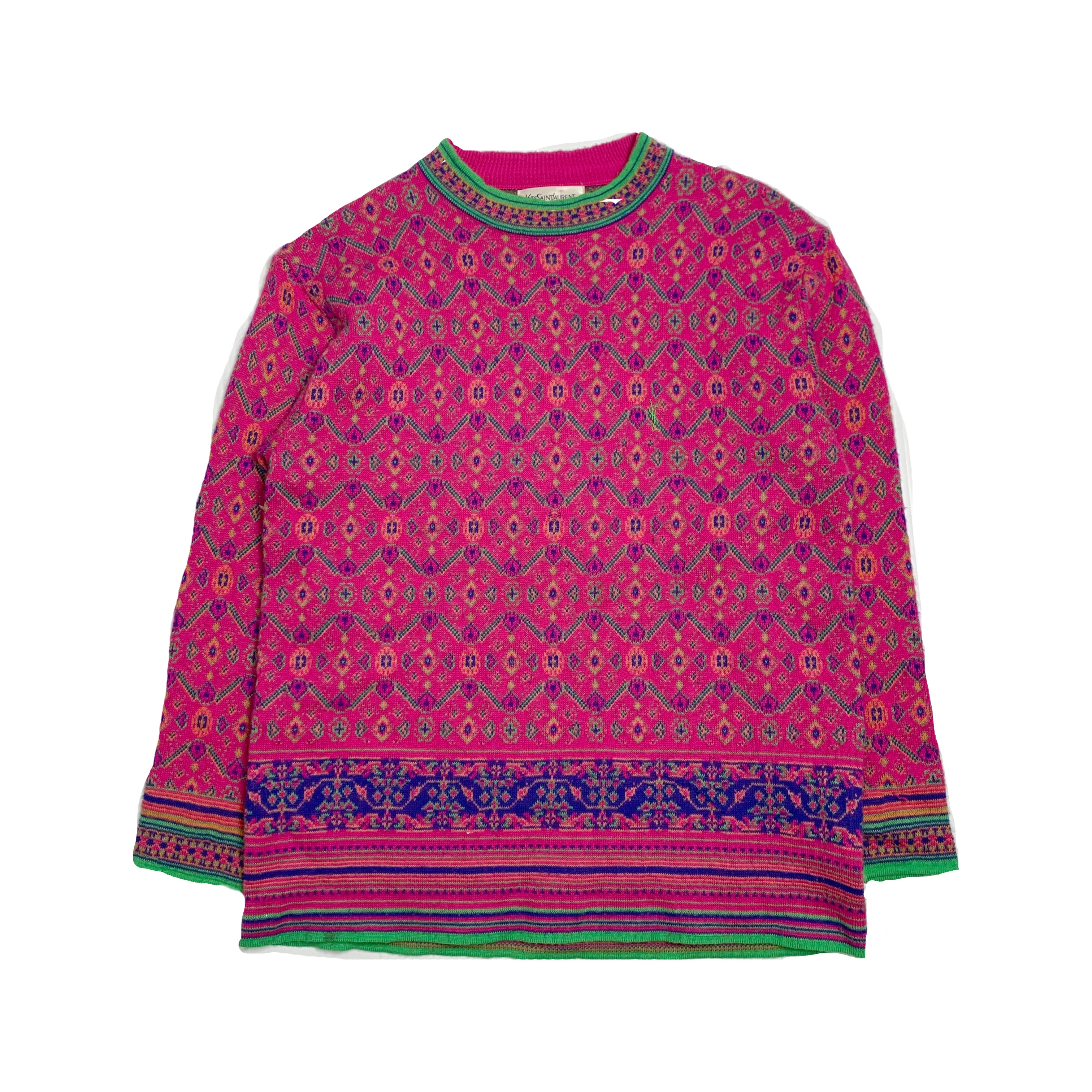 Yves Saint Laurent Patterned Knit Sweater S