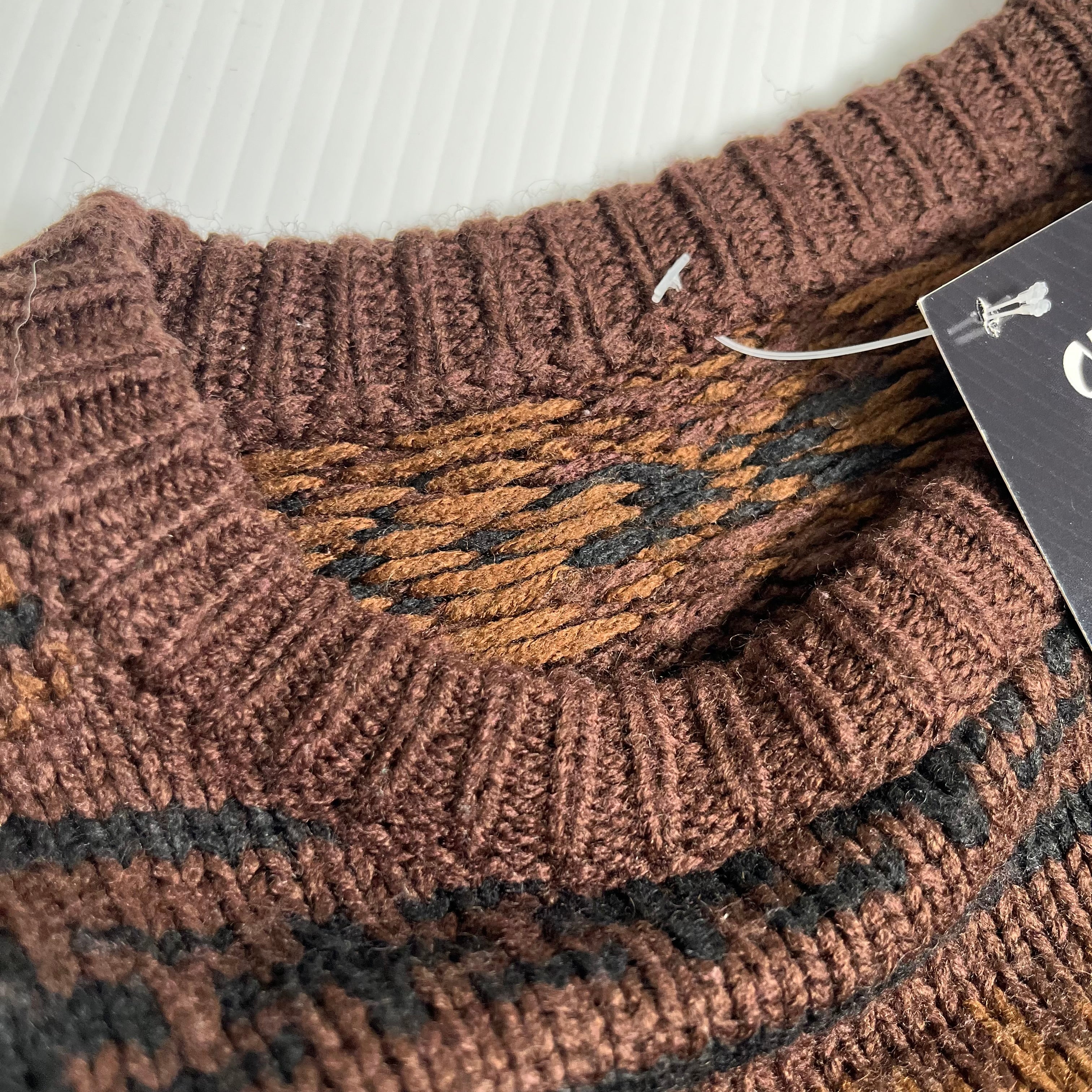 Vintage Pattern Knit Sweater L
