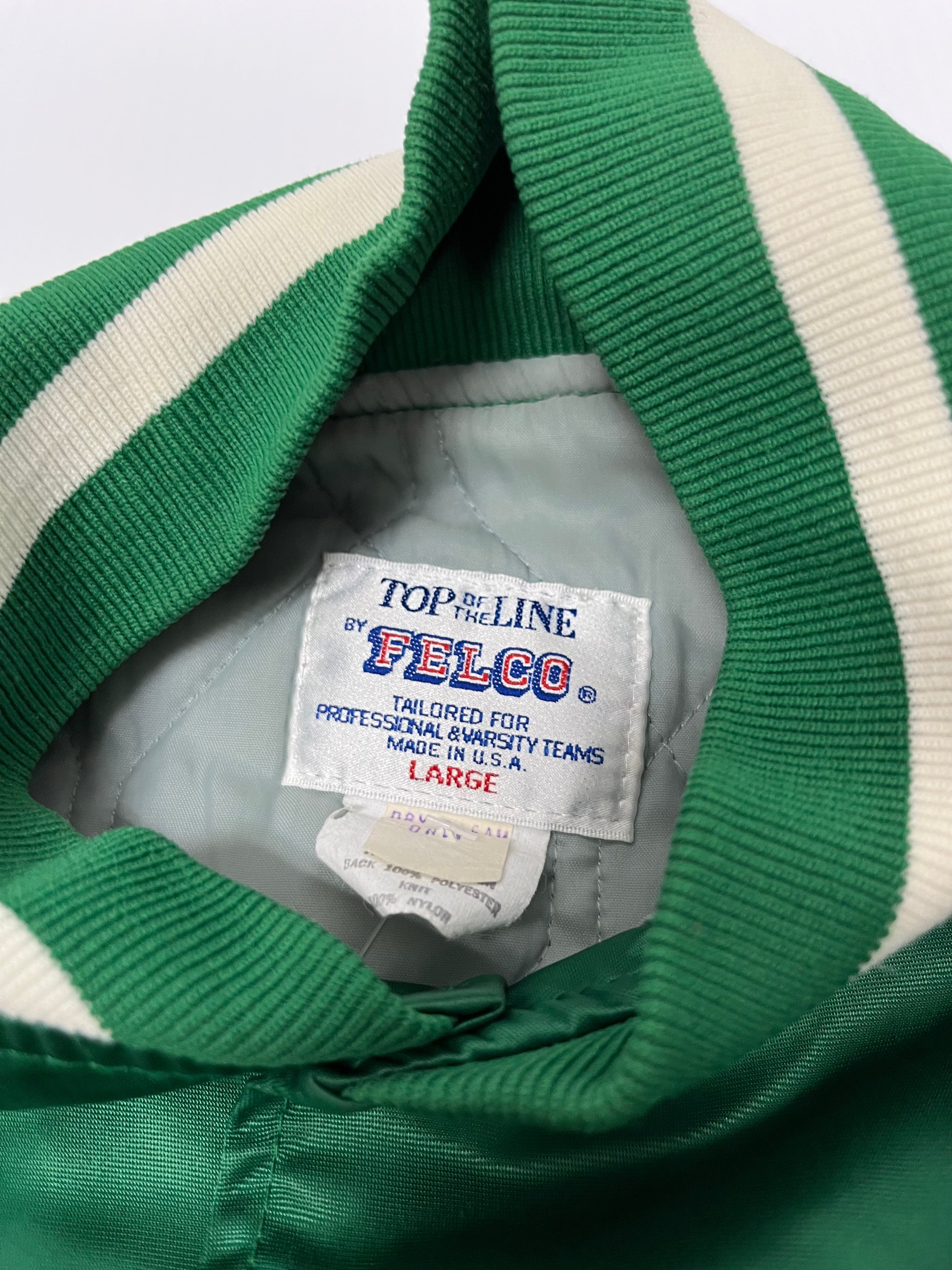 90's Boston Celtics Satin Bomber Jacket L