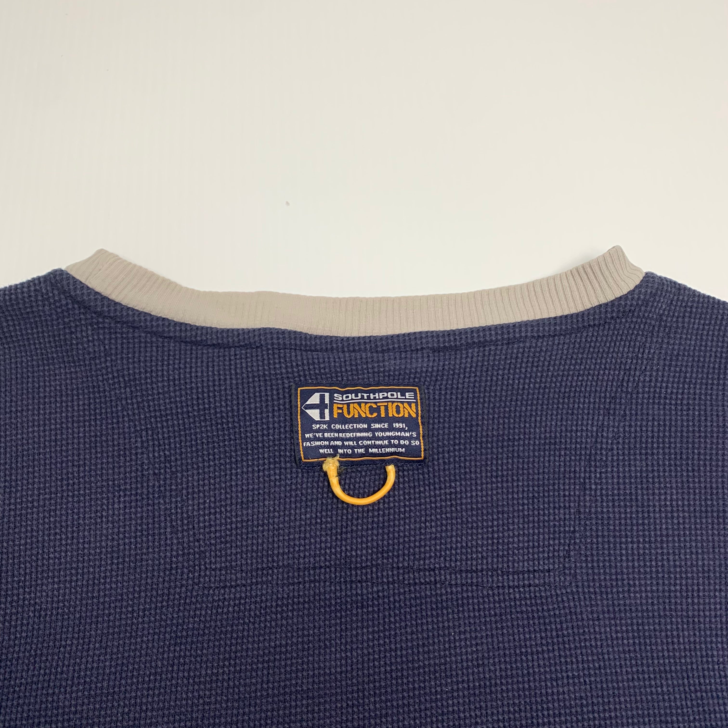 Y2K Southpole Navy Thermal Crewneck XXL