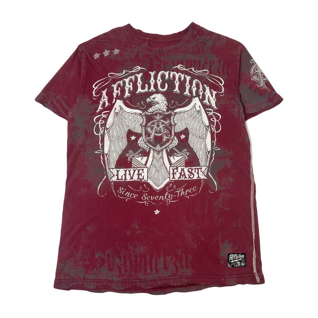 Y2K Affliction Live Fast Eagle Graphic Tee L