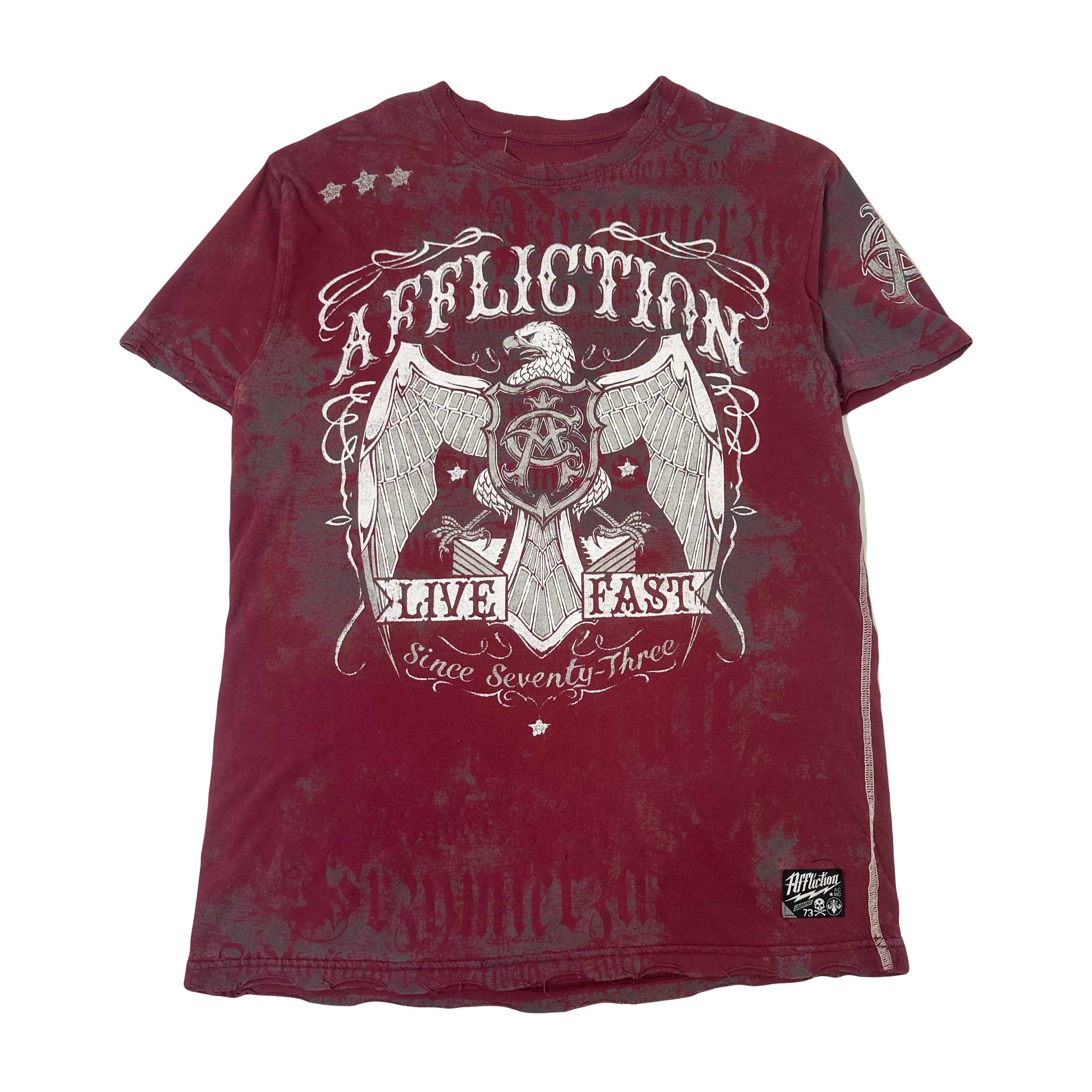 Y2K Affliction Live Fast Eagle Graphic Tee L