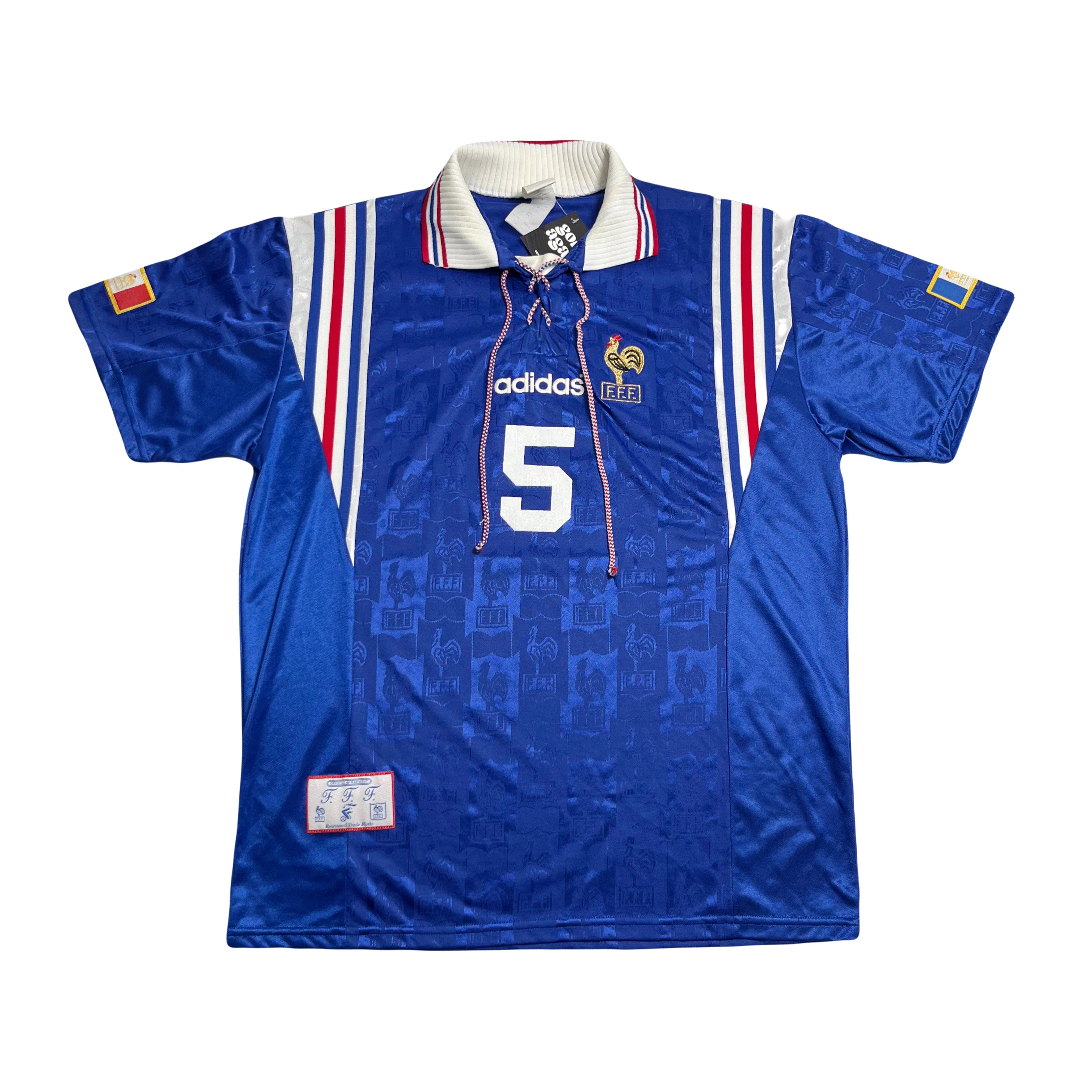 1996 France Adidas #5 Laurent Blanc Home Jersey L